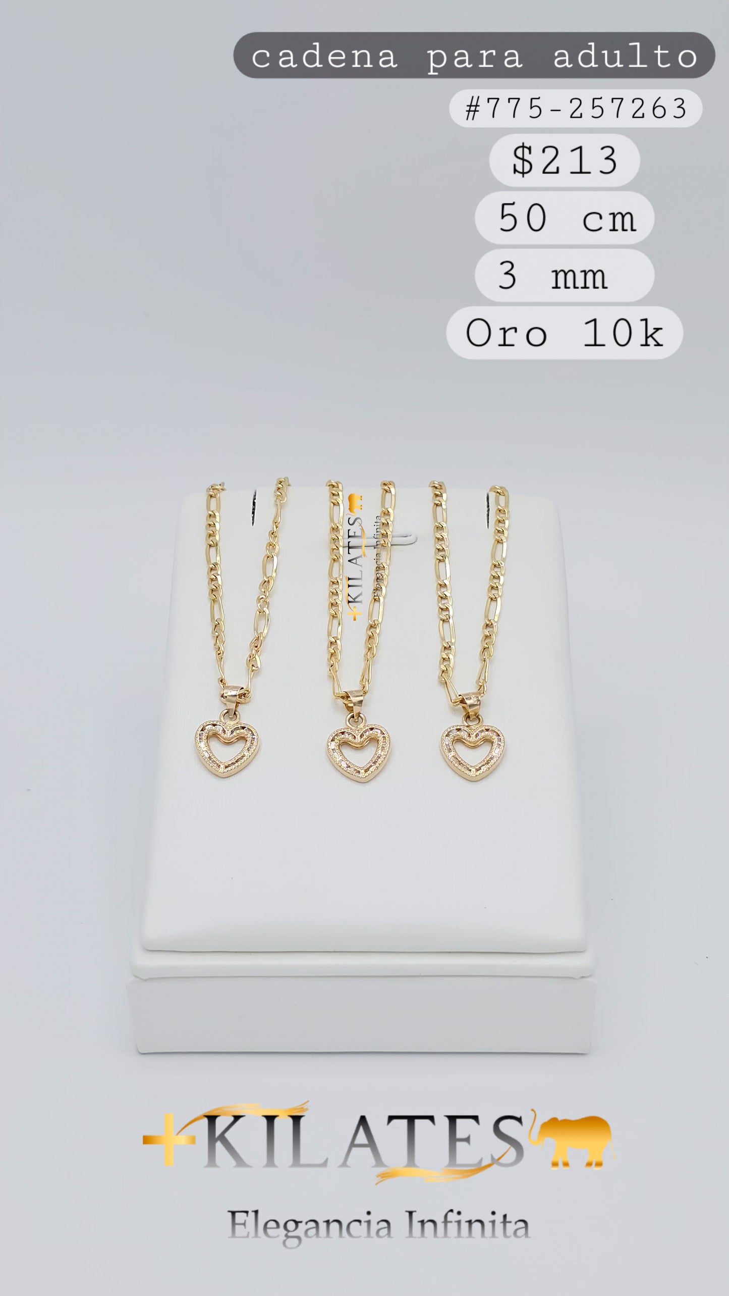 CADENA 50 CM,3 MM,10K. #775-257263