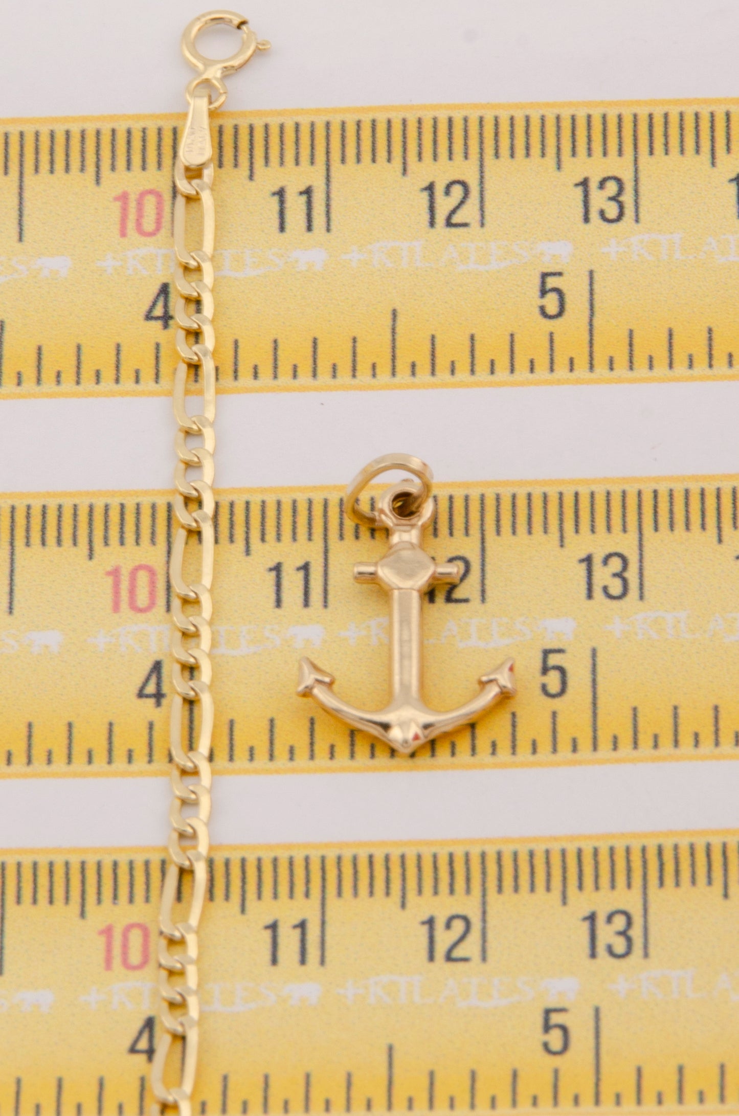 "CADENA DE 60CM PARA ADULTO ESTILO 3+1 CON DIJE DE ANCLA. ORO 10K. #775-2931"