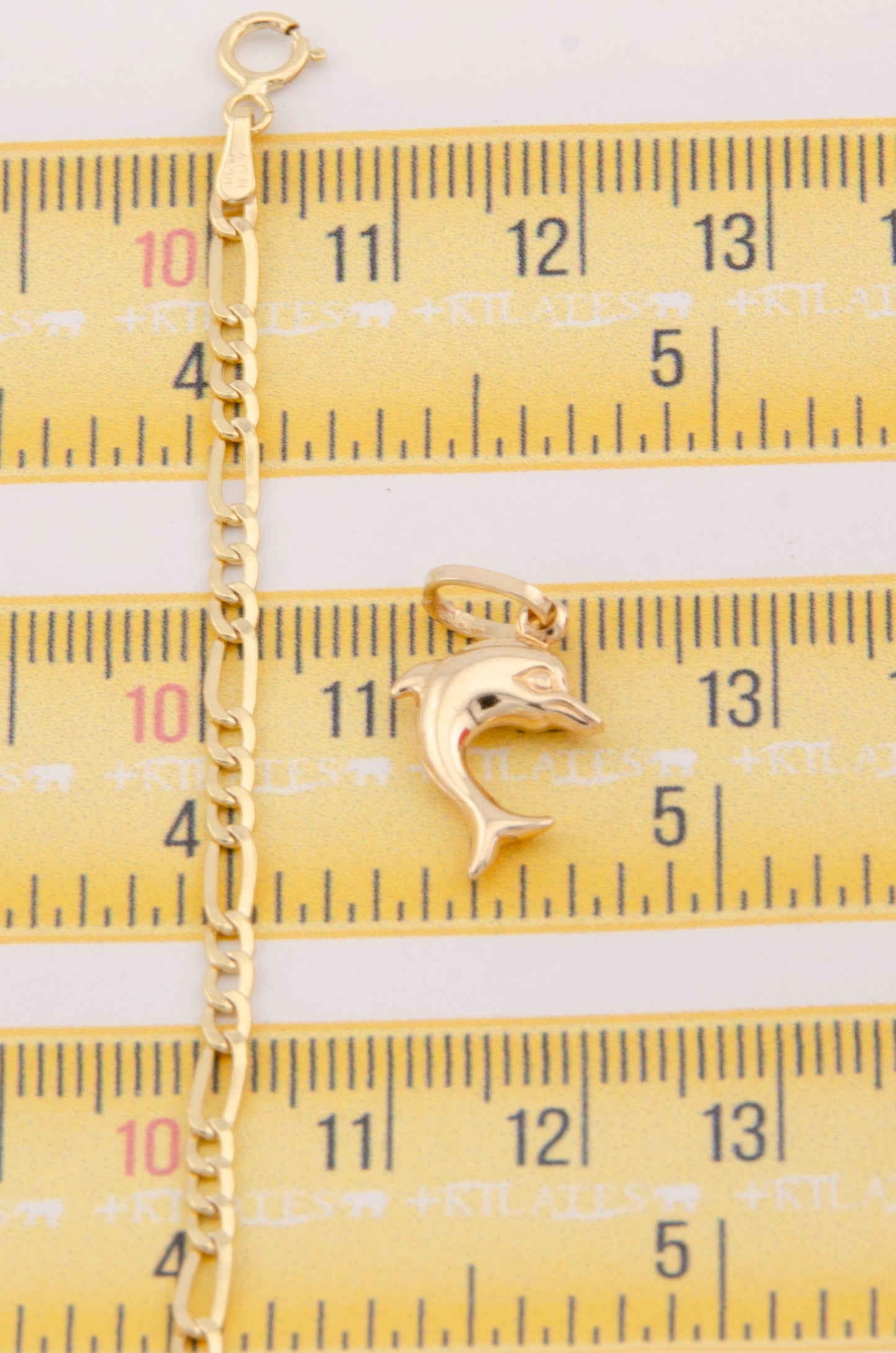 "CADENA DE 60CM PARA ADULTO ESTILO 3+1 CON DIJE DE DELFIN MEDIANO. ORO 10K. #775-2932"