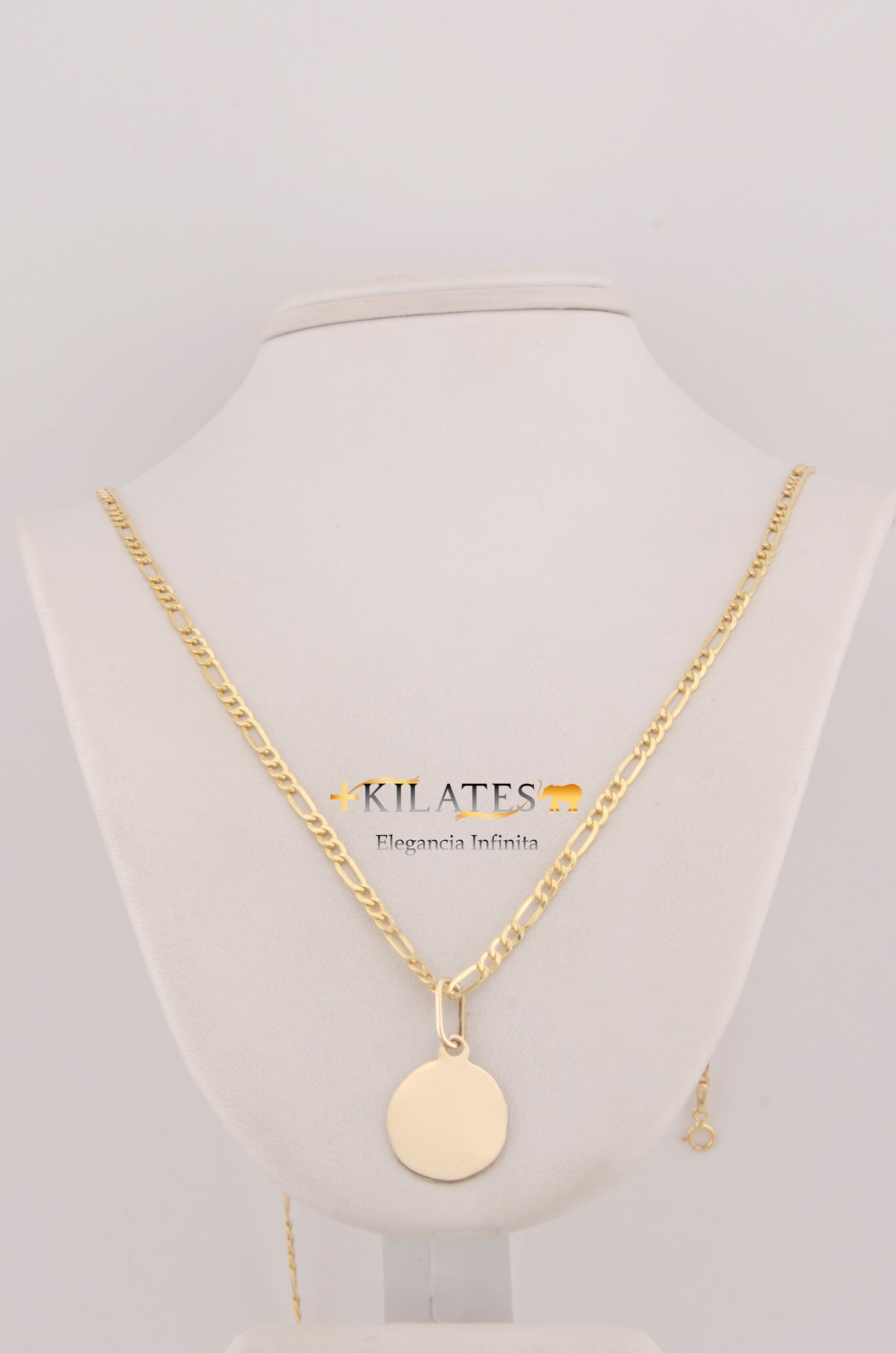 "CADENA DE 60CM PARA ADULTO ESTILO 3+1 CON PLACA . ORO 10K #775-2965"