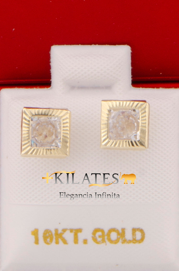 "ARETES PREMIUM CUADRADOS CON ZIRCONIA BLANCA #775-2999"