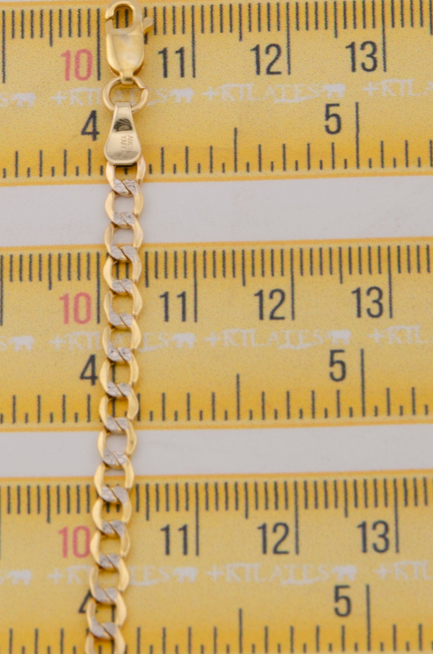"CADENA DE 60CM PARA ADULTO ESTILO CUBANA DIAMANTADA. ORO 10K #775-3031"