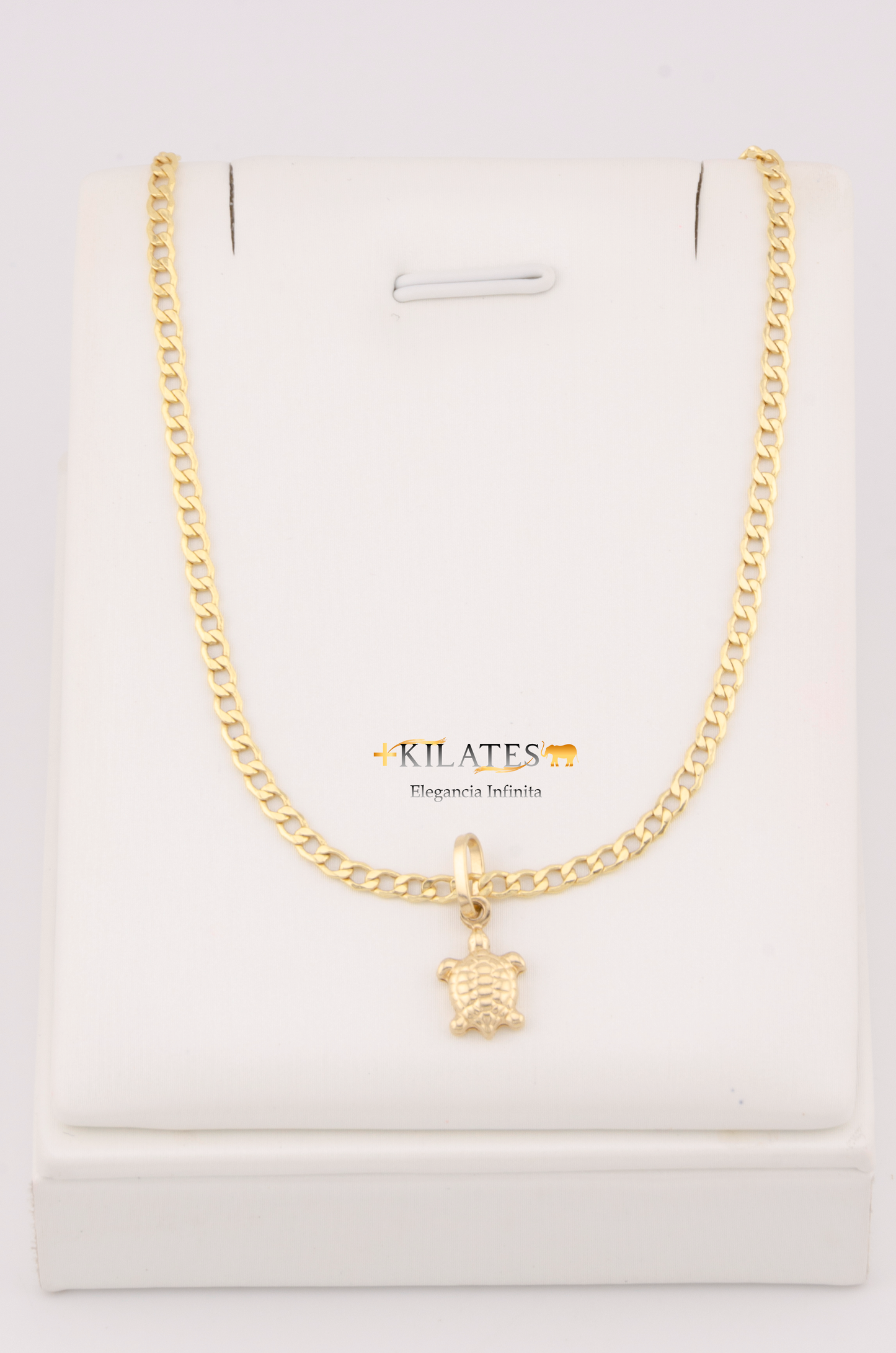 "CADENA DE 50CM PARA ADULTO ESTILO CUBANA CON DIJE DE ESTRELLA DE TORTUGA. ORO 10K #775-3127"