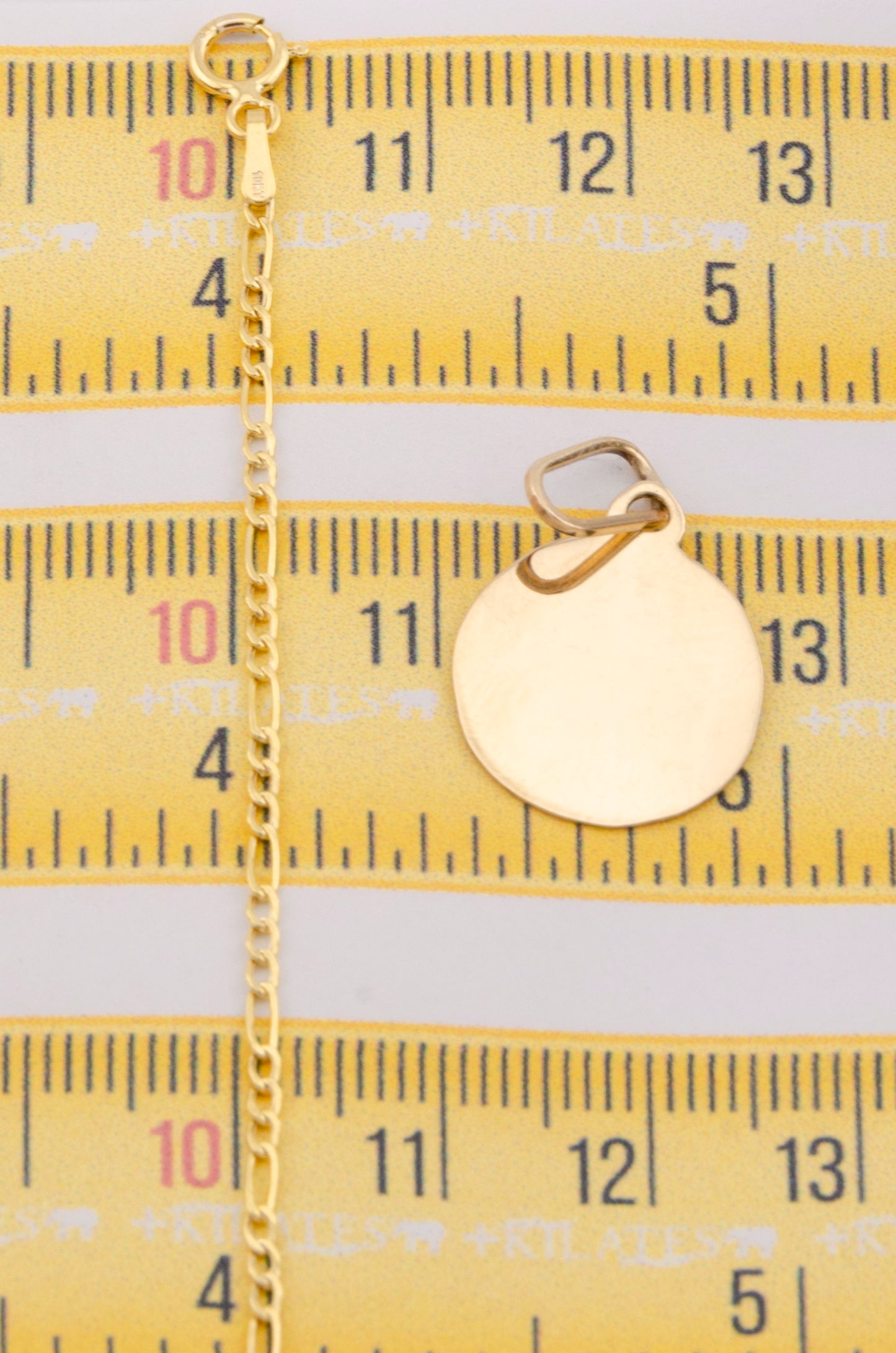 "CADENA DE 50CM PARA ADULTO ESTILO 3+1 CON DIJE DE PLACA. ORO 10K #775-3171"