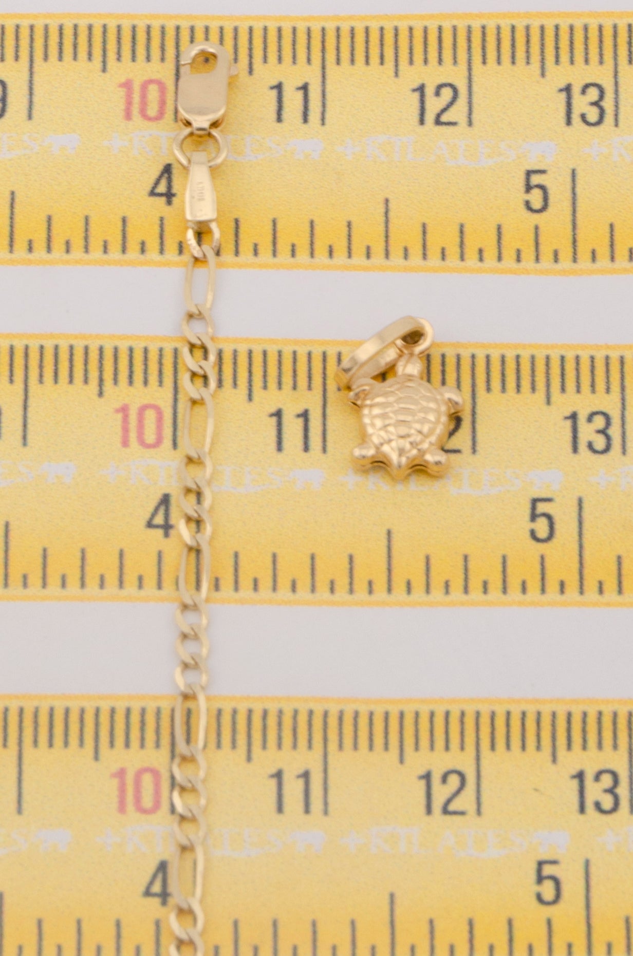 "CADENA DE 50CM PARA ADULTO ESTILO 3+1 SOLIDA CON DIJE DE TORTUGA . ORO 10K #775-3279"