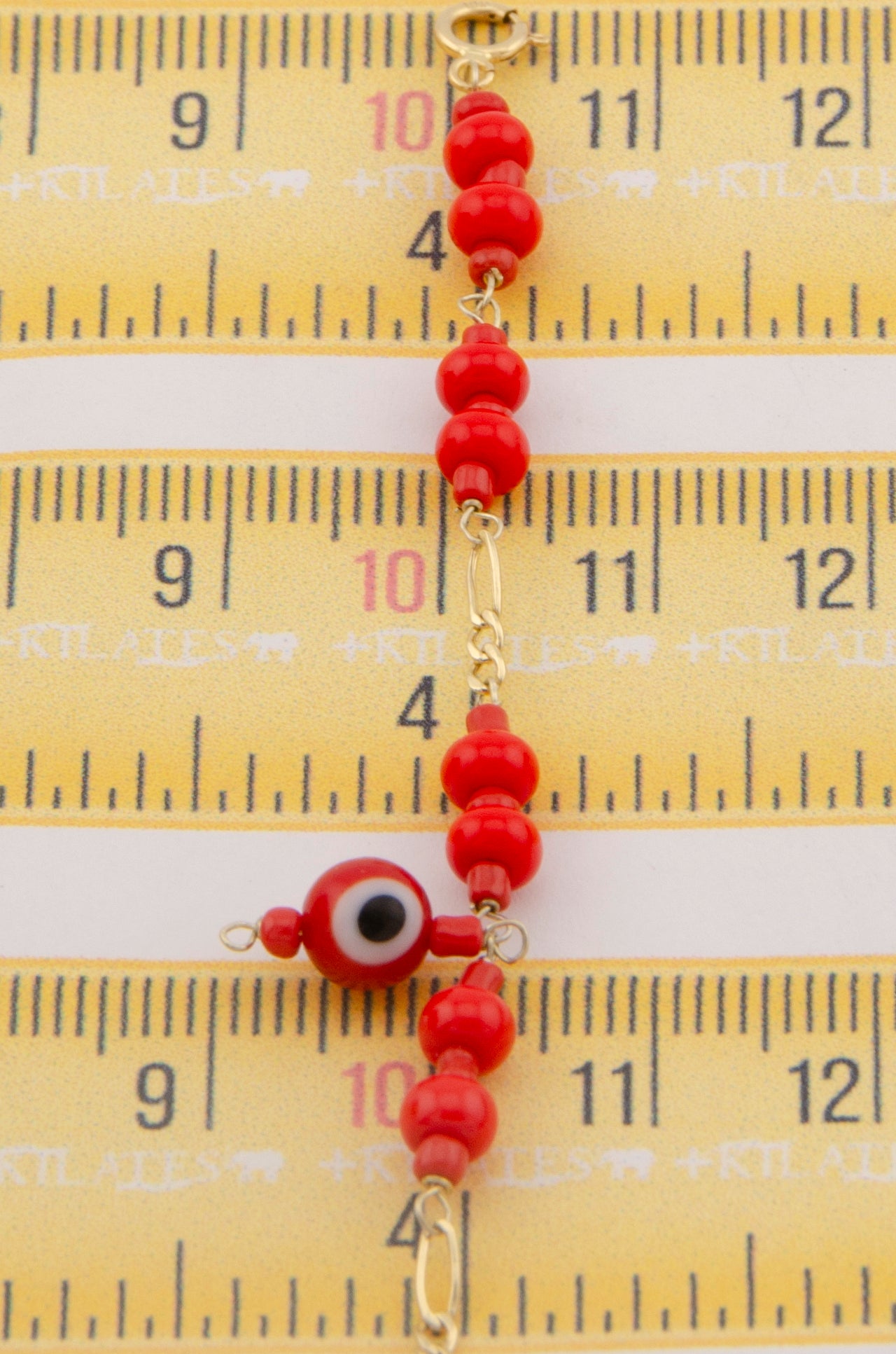 "TOBILLERA PARA ADULTO DE 24CM CON OJO TURCO. ORO 10K #775-3337"