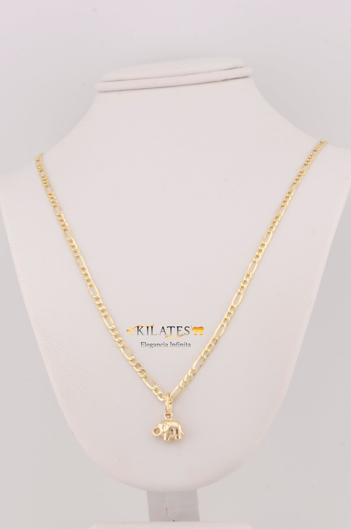 "CADENA DE 40CM PARA NIÑ@ ESTILO 3+1 CON DIJEDE ELEFANTE. ORO 10K #775-3390"