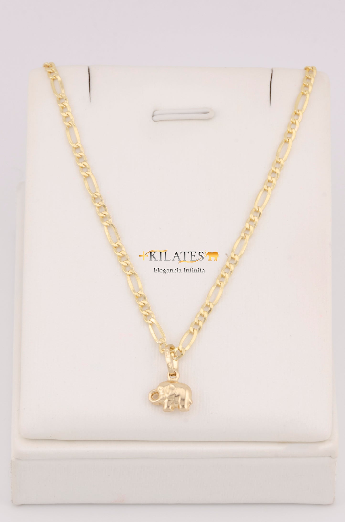 "CADENA DE 40CM PARA NIÑ@ ESTILO 3+1 CON DIJEDE ELEFANTE. ORO 10K #775-3390"