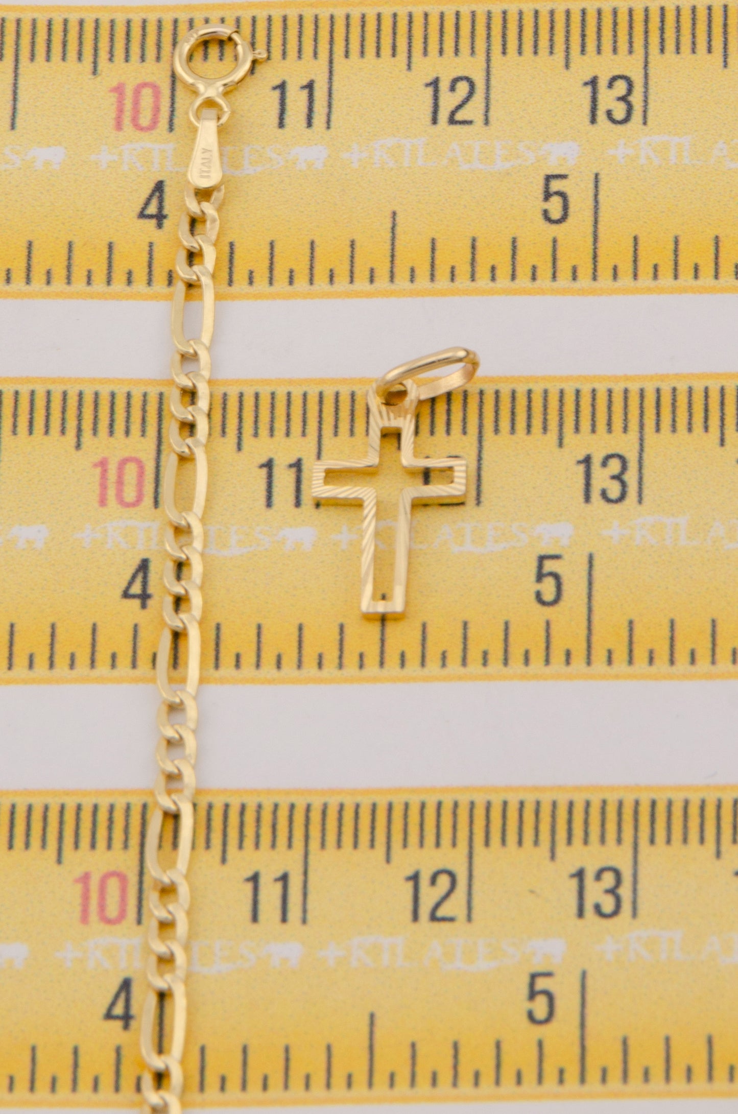 "CADENA DE 40CM PARA NIÑ@ ESTILO 3+1 CON DIJE DE CRUZ. ORO 10K #775-3386"