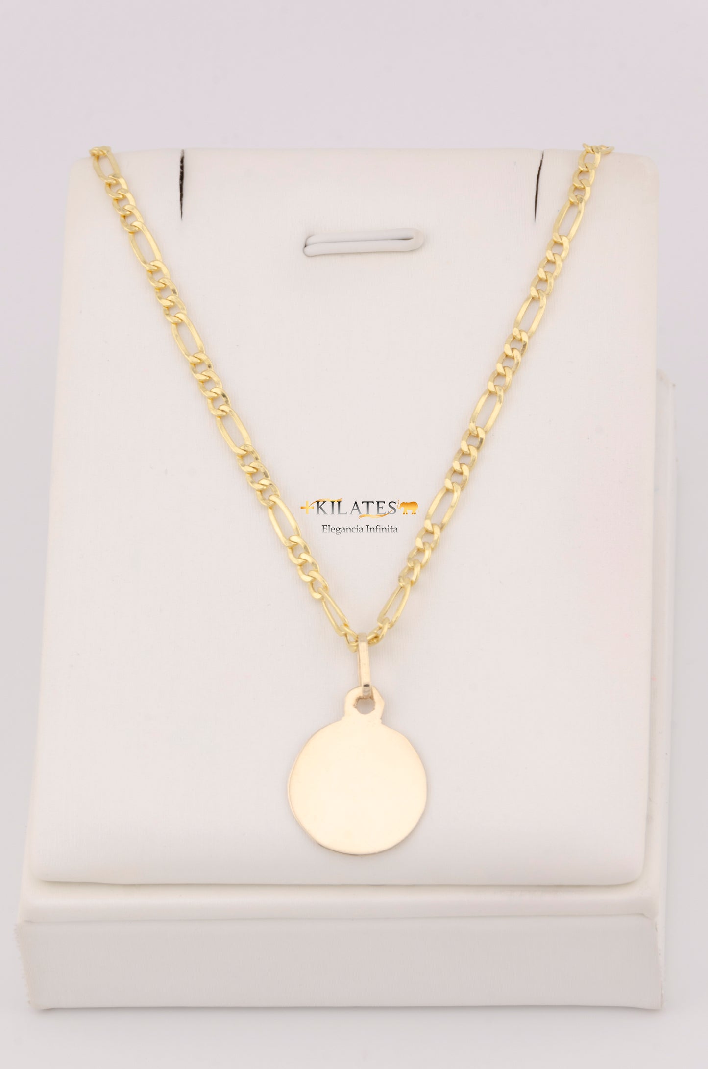 "CADENA DE 50CM PARA ADULTO ESTILO 3+1 CON PLACA. ORO 10K #775-3430"