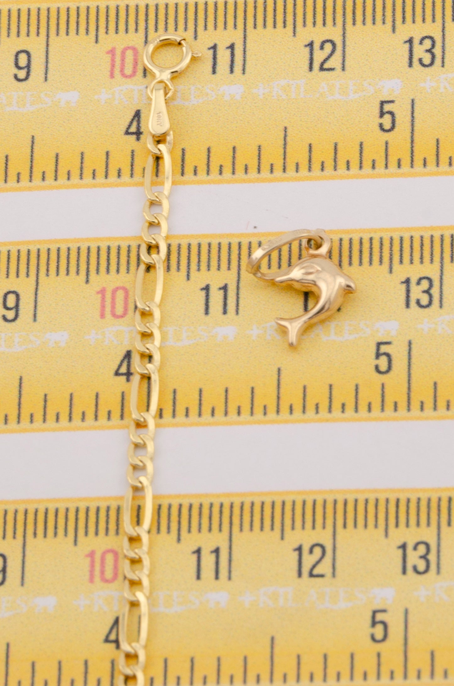 "CADENA DE 50CM PARA ADULTO ESTILO 3+1 CON DIJE DE DELFIN PEQUEÑO. ORO 10K #775-3426"