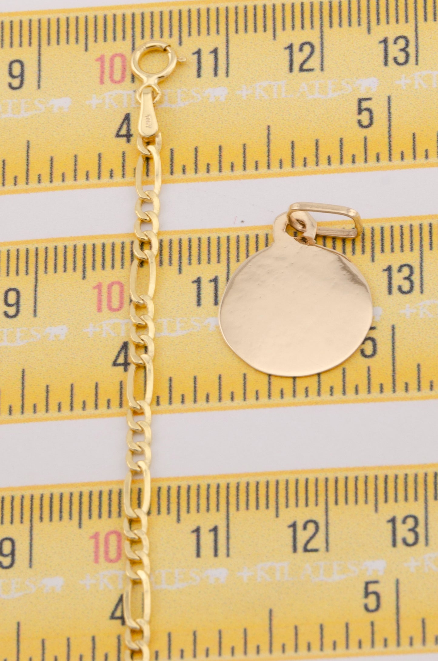 "CADENA DE 50CM PARA ADULTO ESTILO 3+1 CON PLACA. ORO 10K #775-3430"