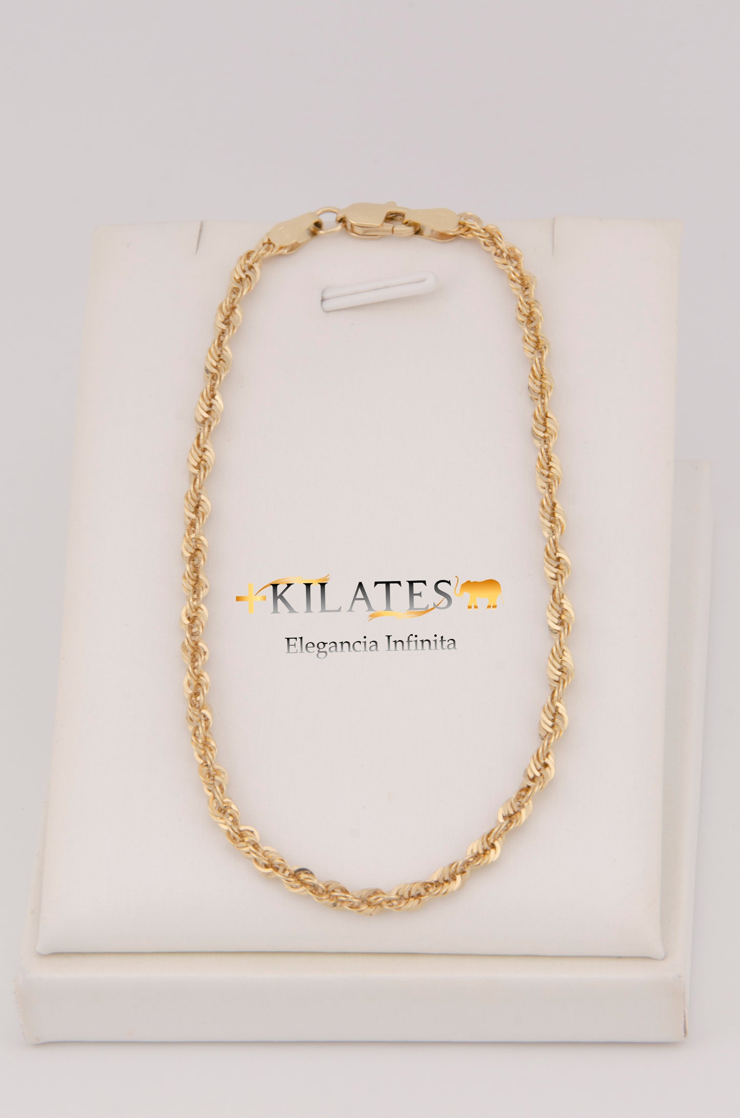 "PULSERA PARA ADULTO DE 21.8CM ESTILO LAZO. ORO 10K #775-3445"