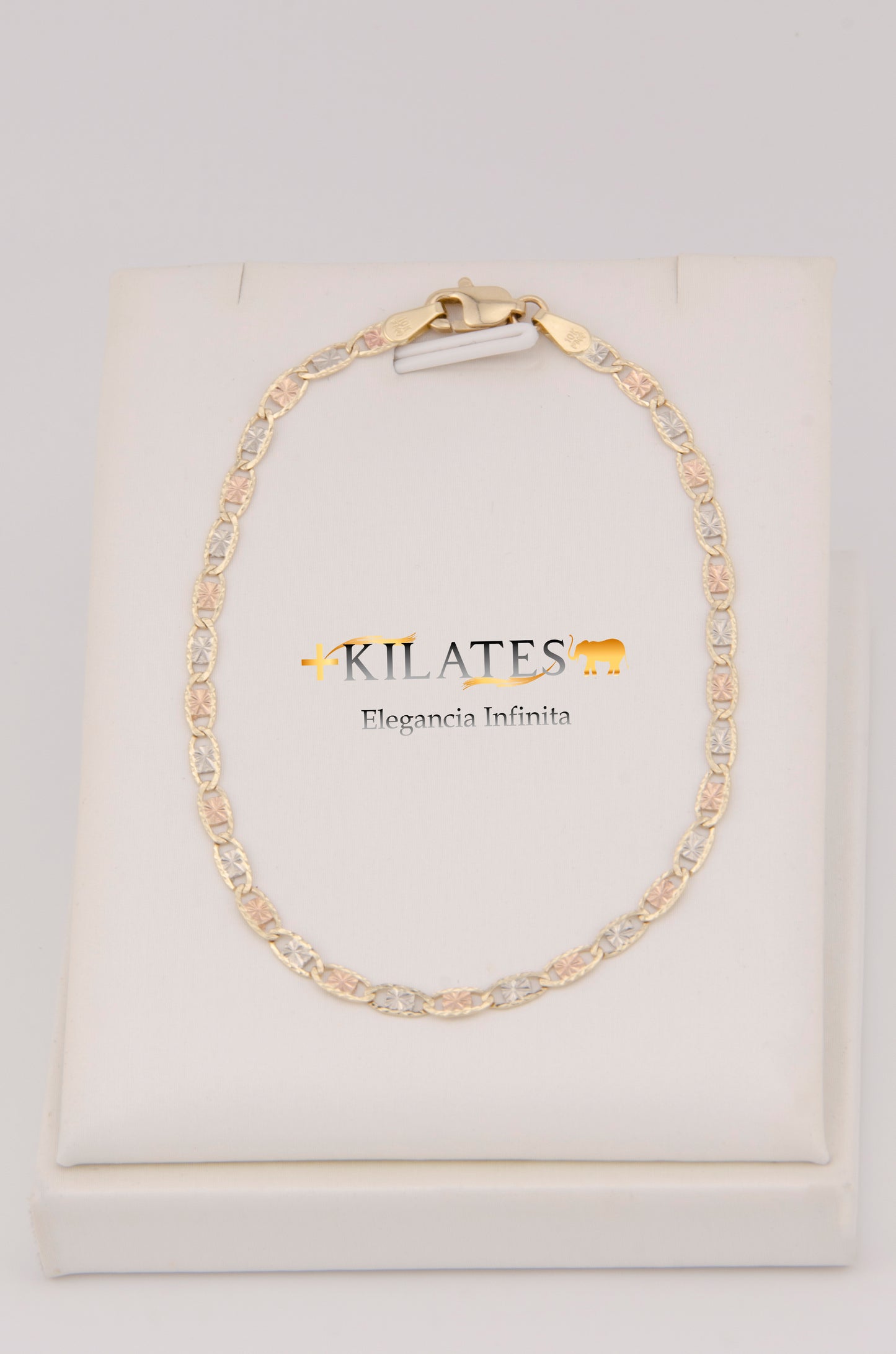 "PULSERA PARA ADULTO DE 18CM ESTILO 3 OROS. ORO 10K #775-3446"
