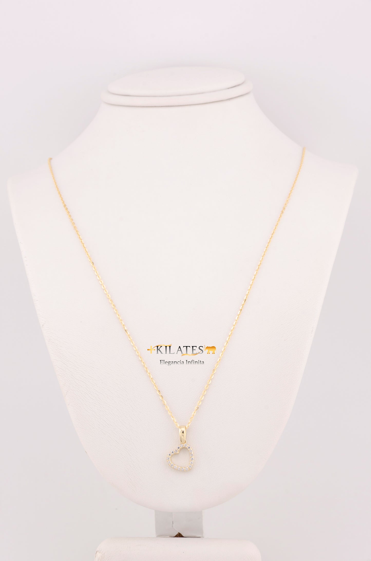 "CADENA PARA ADULTO DE 45CM ESTILO CUADRADO SOLIDA CON DIJE DE CORAZON. ORO 10K #775-3457"