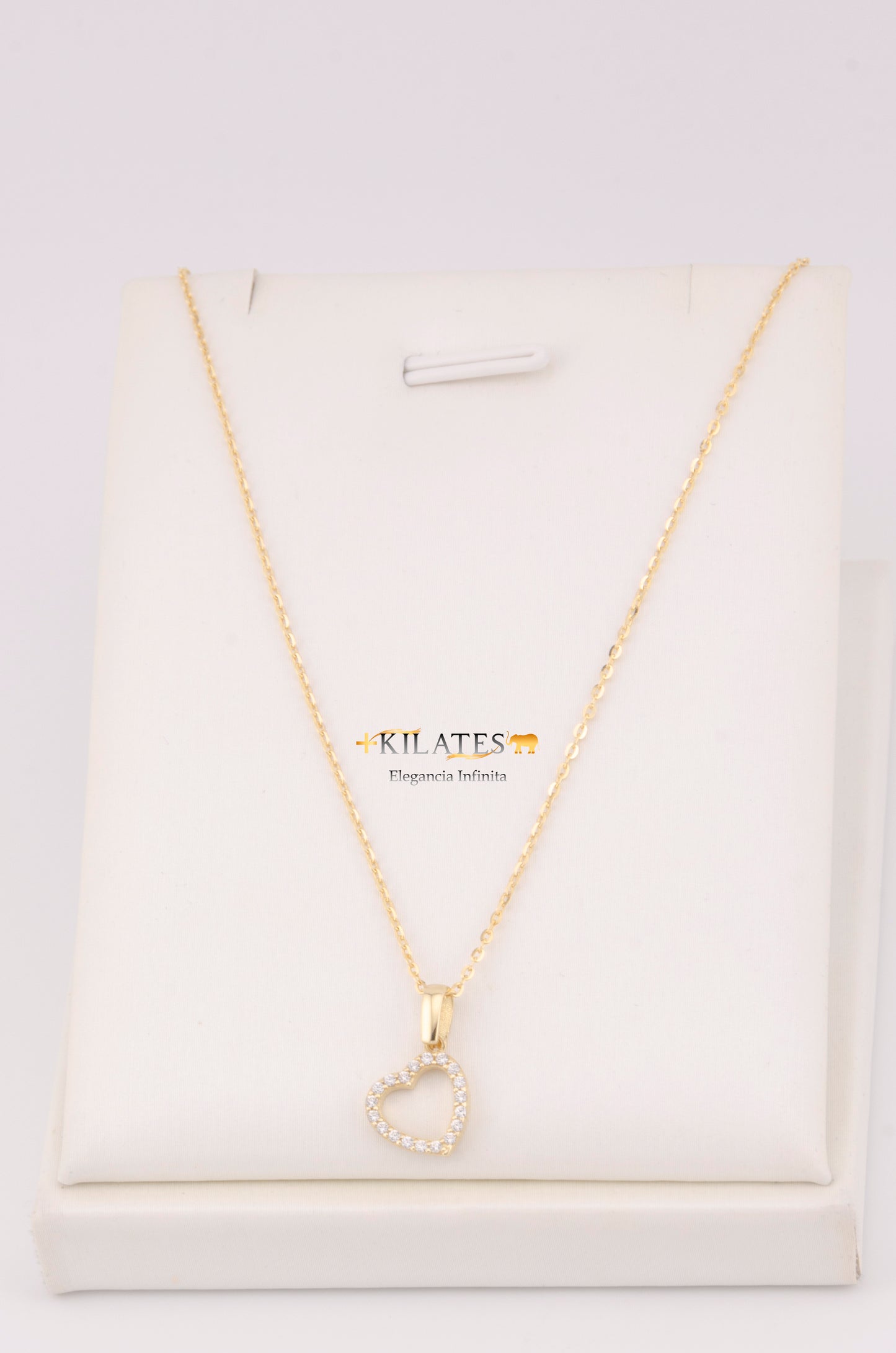 "CADENA PARA ADULTO DE 45CM ESTILO CUADRADO SOLIDA CON DIJE DE CORAZON. ORO 10K #775-3457"