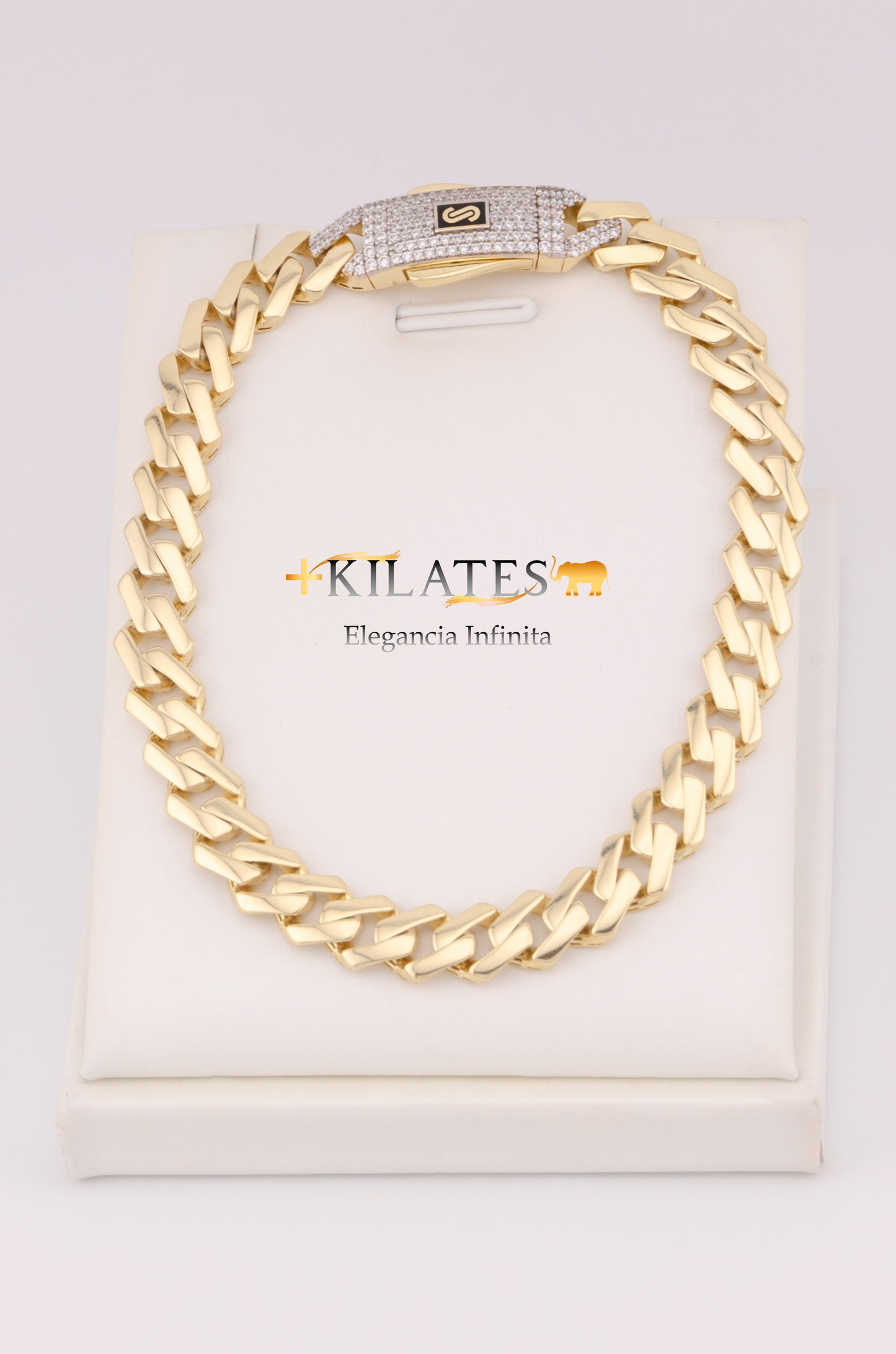 "PULSERA MONACO PARA ADULTO DE 22CM. ORO 10K #775-3492"