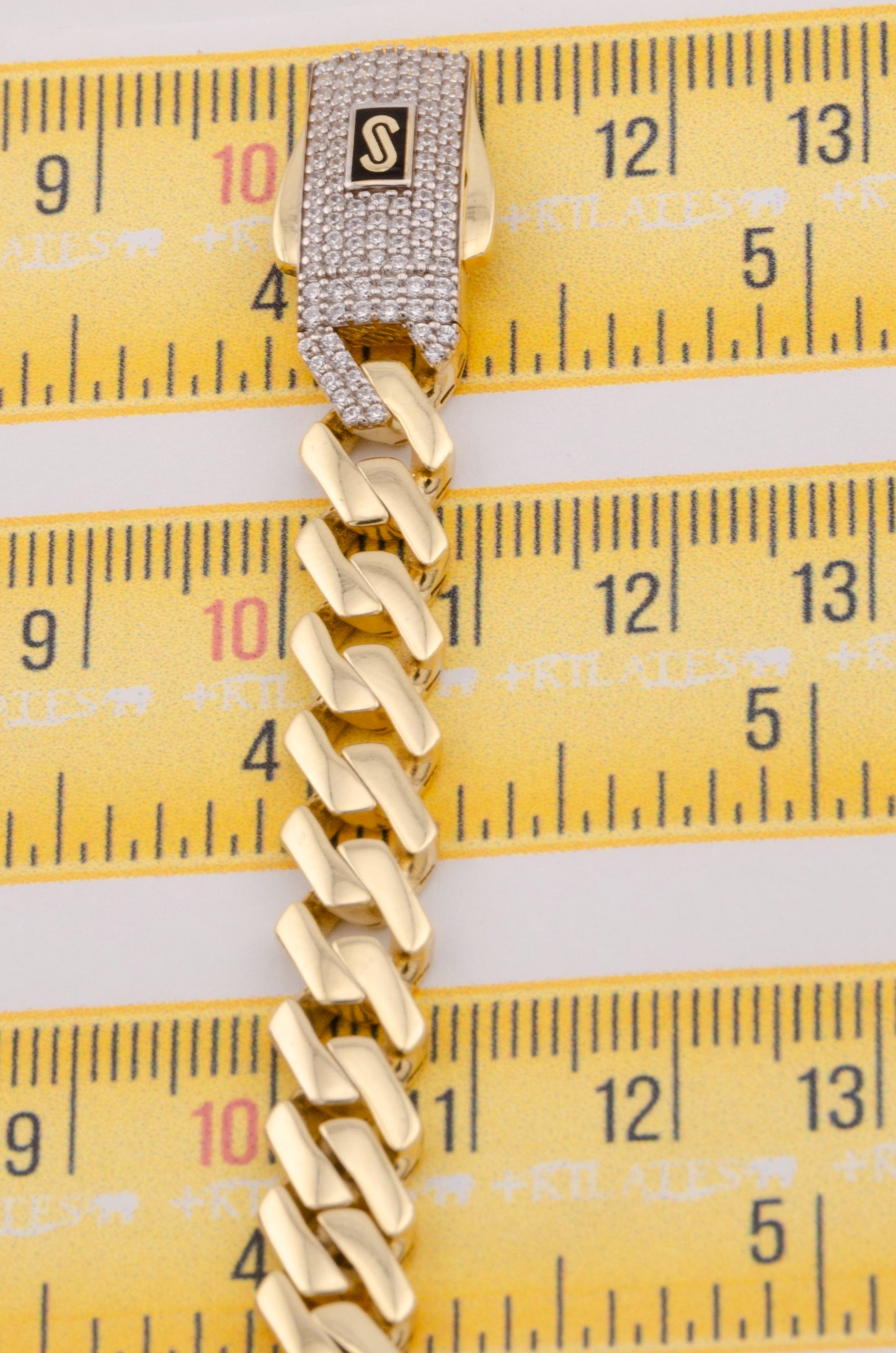 "PULSERA MONACO PARA ADULTO DE 22CM. ORO 10K #775-3492"