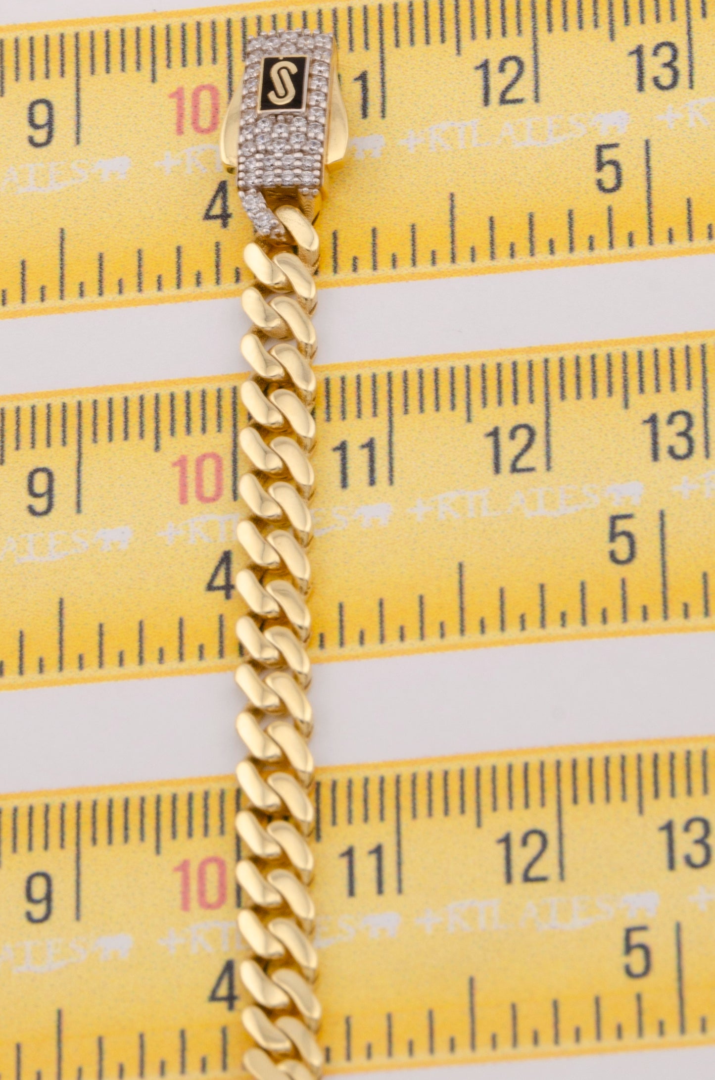 "PULSERA MONACO PARA ADULTO DE 19CM. ORO 10K #775-3495"