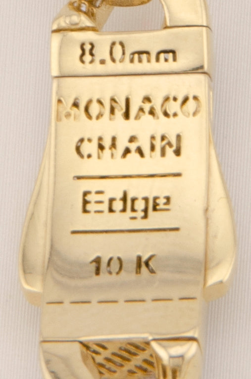 "PULSERA MONACO PARA ADULTO DE 22CM. ORO 10K #775-3492"
