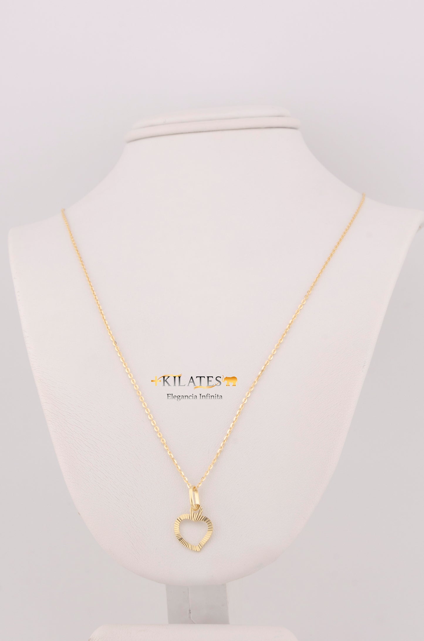 "CADENA DE 50CM PARA DAMA ESTILO CUADRADA SOLIDA CON DIJE DE CORAZON. ORO 10K #775-3498"