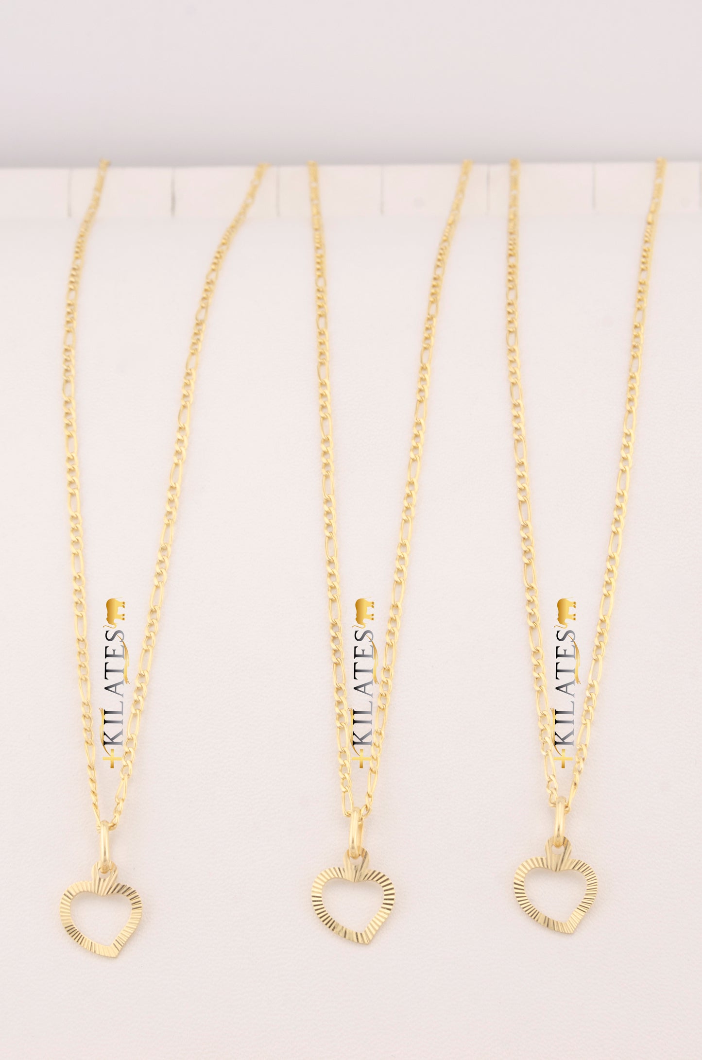 "CADENA DE 50CM PARA DAMA ESTILO 3 +1 CON DIJE DE CORAZON. ORO 10K #775-3500"