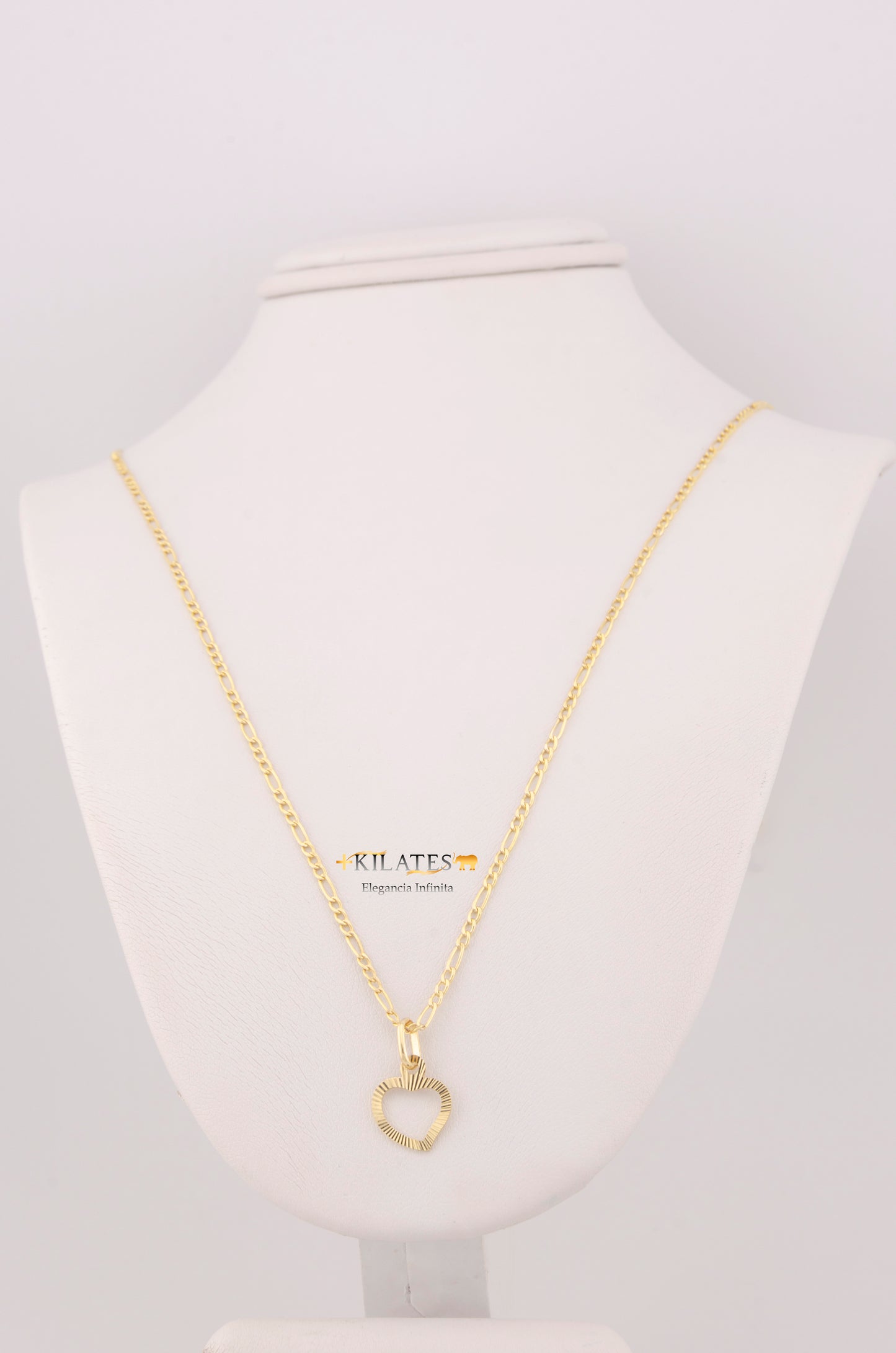 "CADENA DE 50CM PARA DAMA ESTILO 3 +1 CON DIJE DE CORAZON. ORO 10K #775-3500"