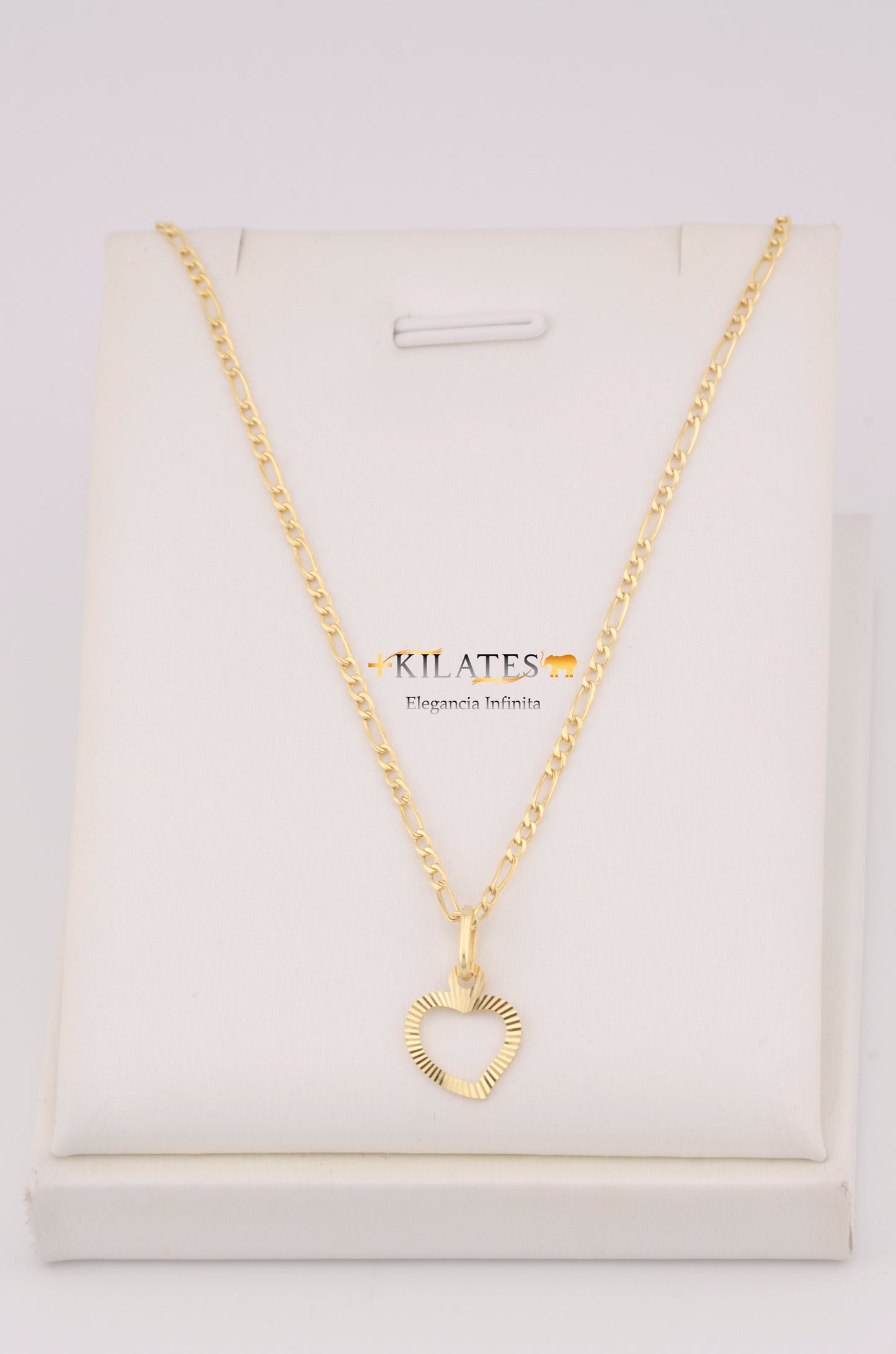 "CADENA DE 50CM PARA DAMA ESTILO 3 +1 CON DIJE DE CORAZON. ORO 10K #775-3500"