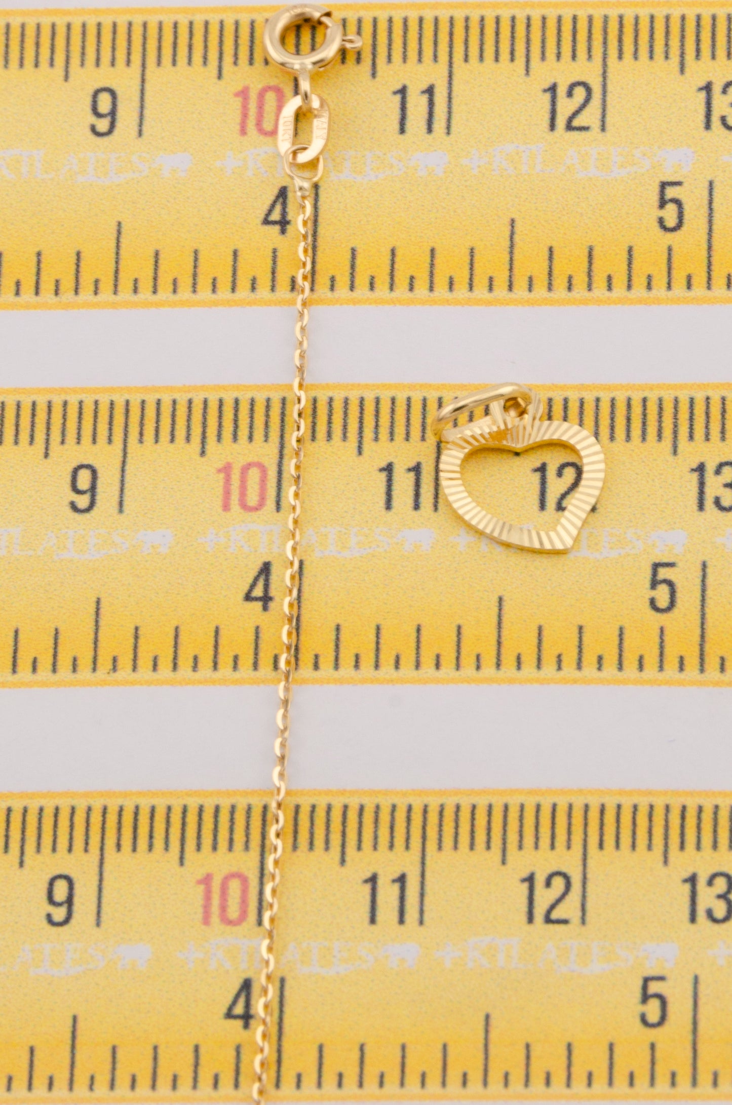 "CADENA DE 50CM PARA DAMA ESTILO CUADRADA SOLIDA CON DIJE DE CORAZON. ORO 10K #775-3498"