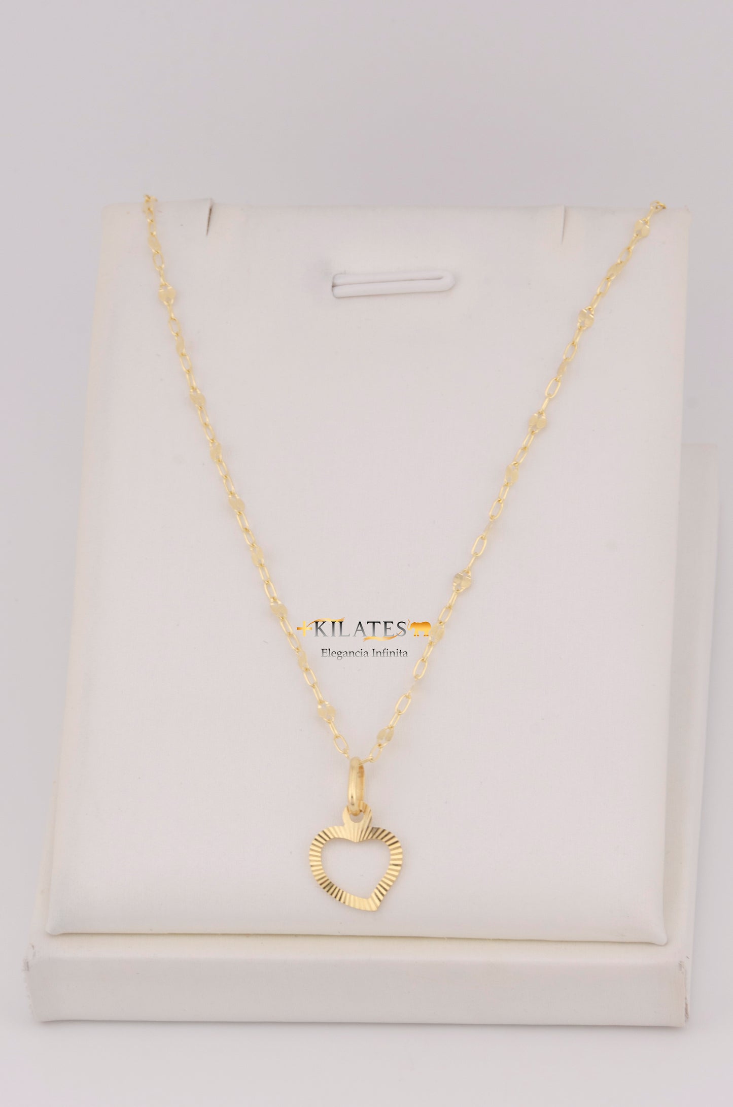 "CADENA DE 50CM PARA DAMA ESTILO LLUVIA CON DIJE DE CORAZO. ORO 10K #775-3529"