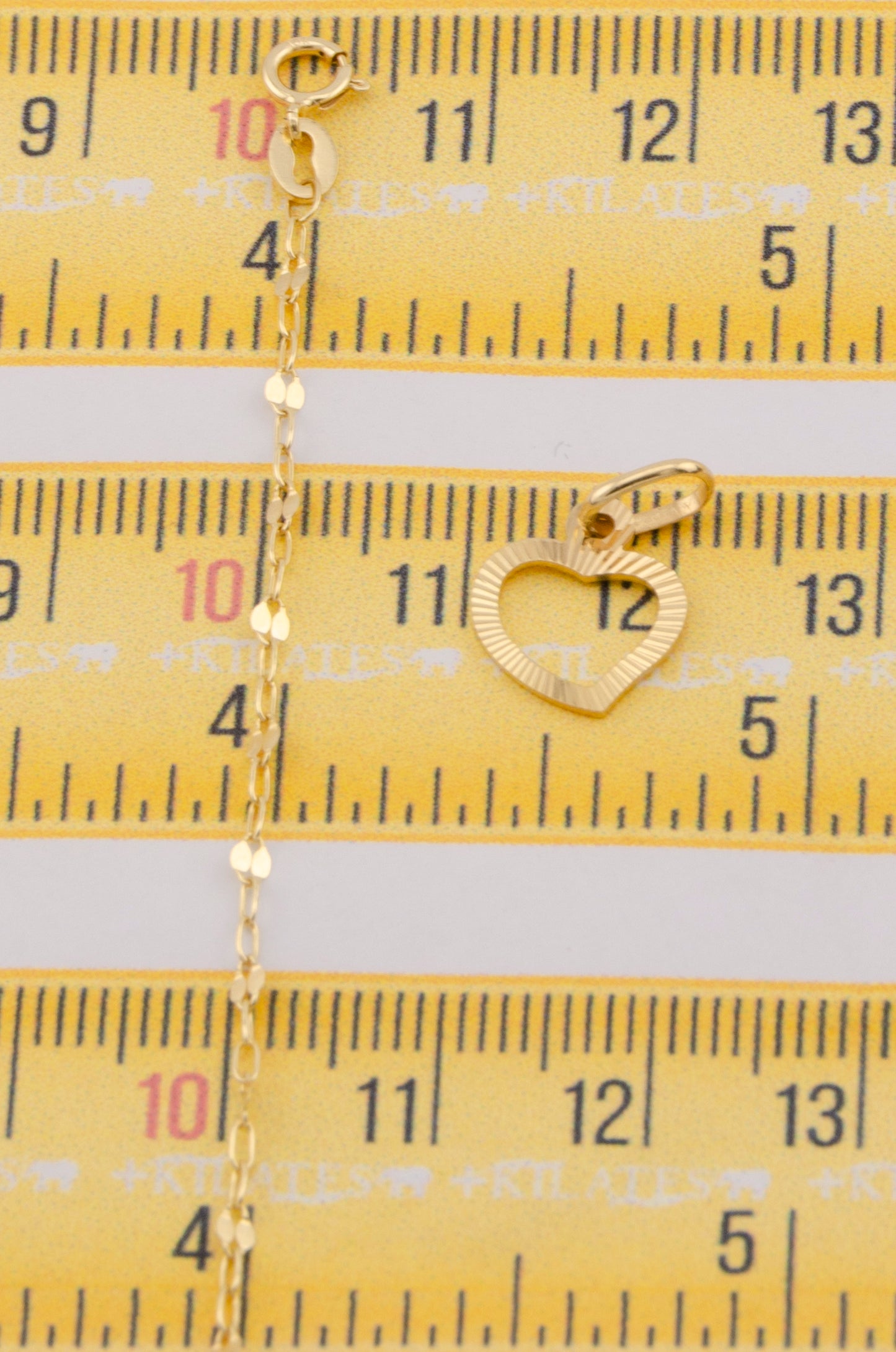 "CADENA DE 50CM PARA DAMA ESTILO LLUVIA CON DIJE DE CORAZO. ORO 10K #775-3529"
