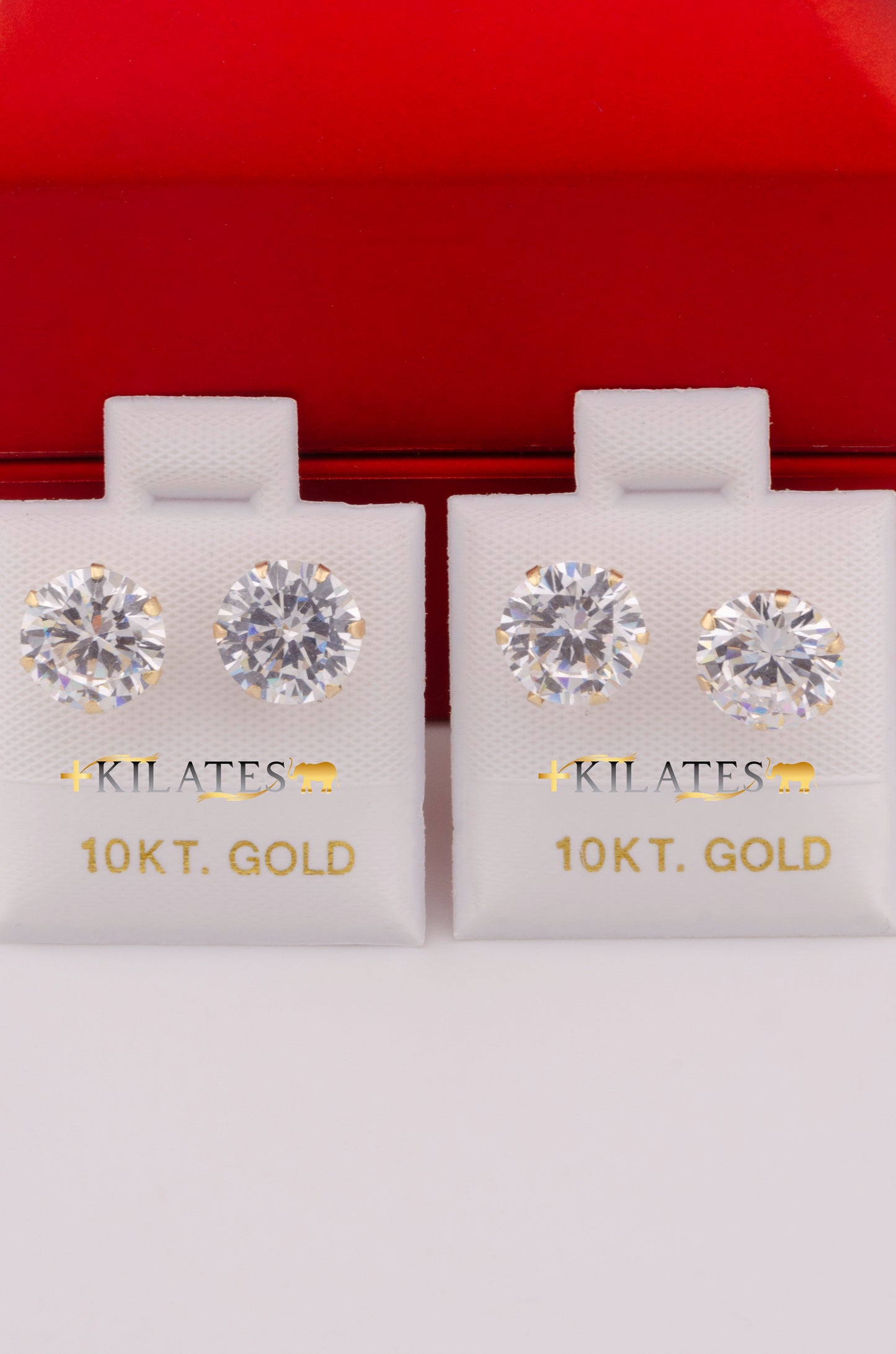 "ARETES PREMIUM DE ZIRCONIA BLANCA. ORO 10K #775-3544"