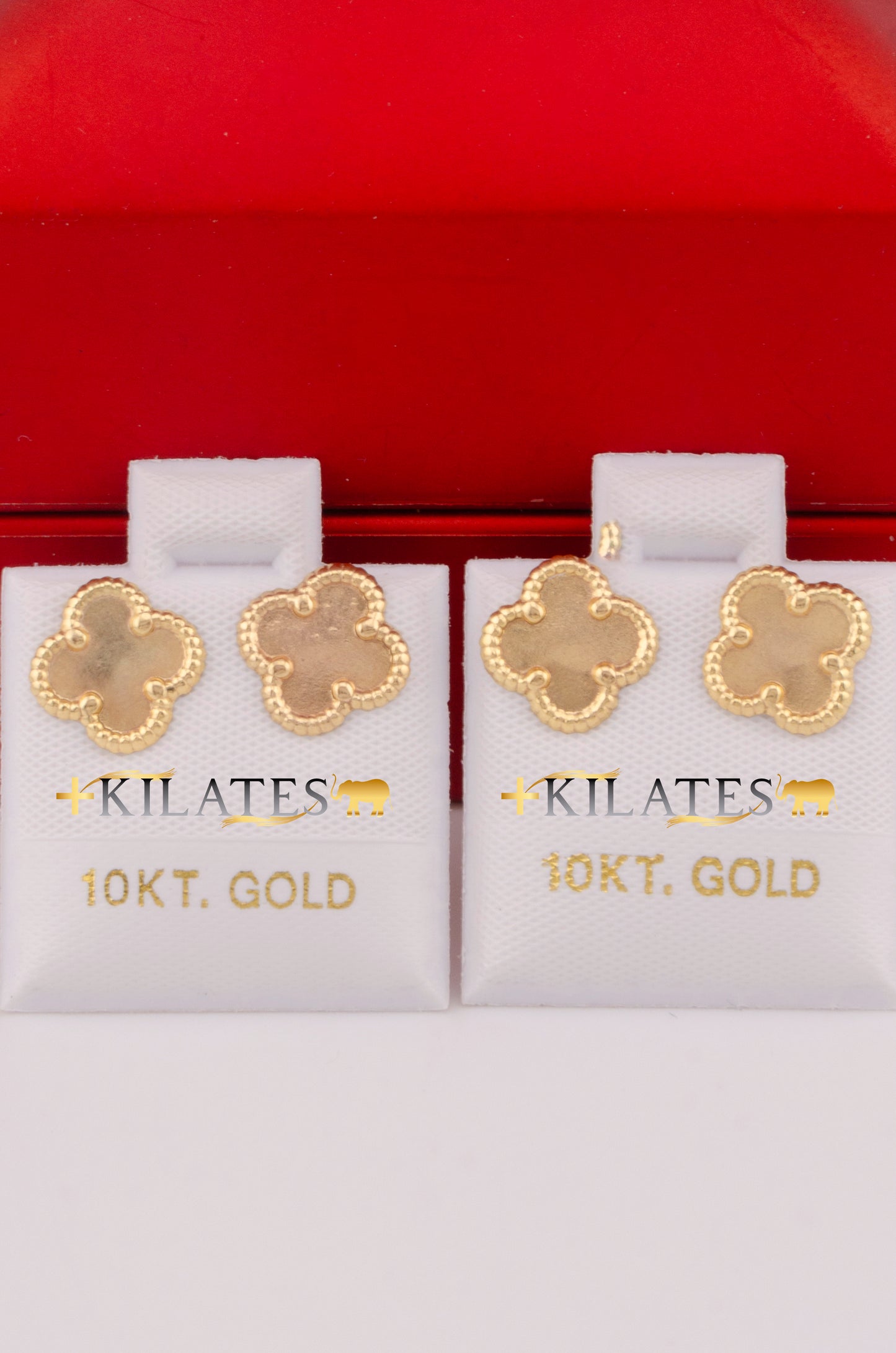 "ARETES PREMIUM DE TREBOL VAN CLEEF DORADOS. ORO 10K #775-3548"
