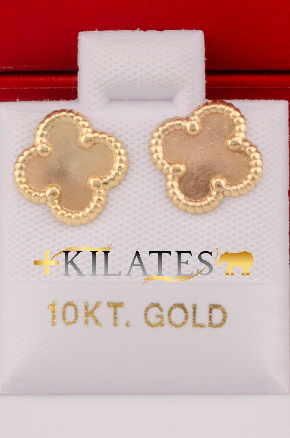 "ARETES PREMIUM DE TREBOL VAN CLEEF DORADOS. ORO 10K #775-3548"