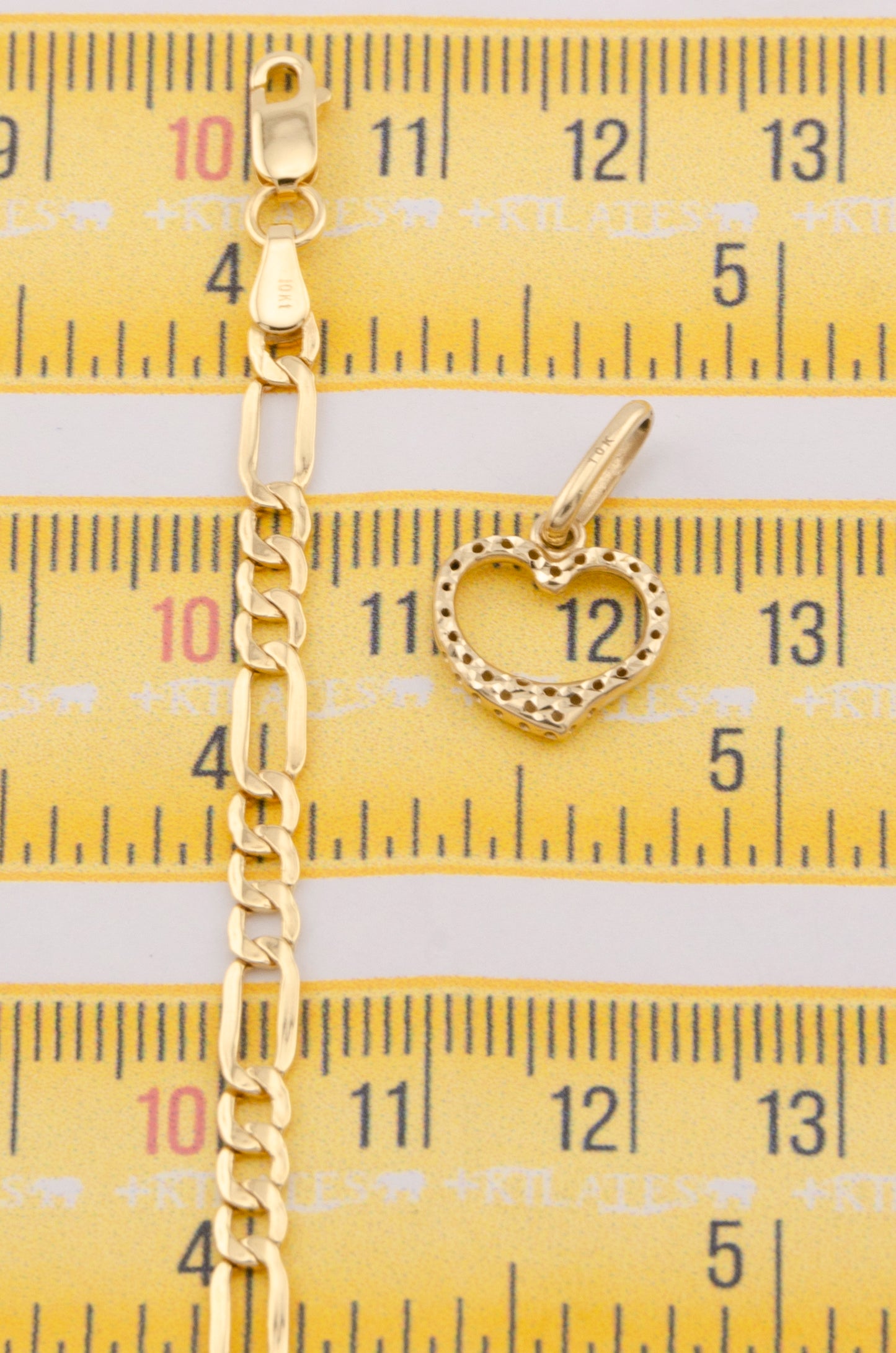 "CADENA PARA DAMA ESTILO 3+1 CON DIJE DE CORAZON DORADO. ORO 10K #775-3661"