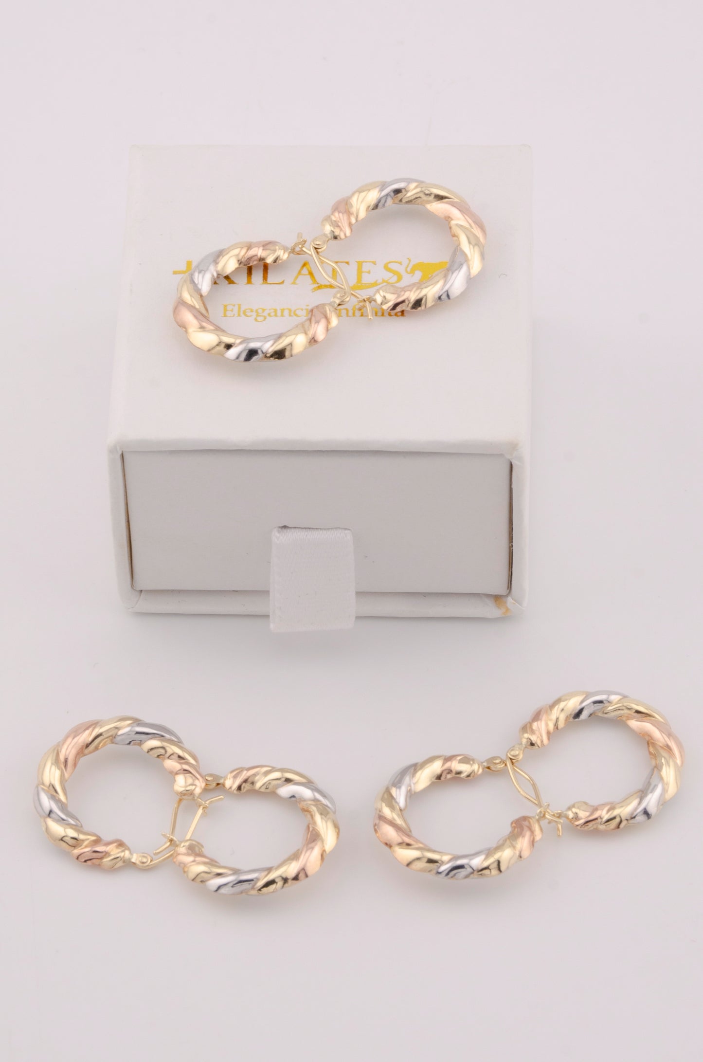 ARGOLLAS PARA DAMA ESTILO 3 OROS. ORO 10K #775-3703
