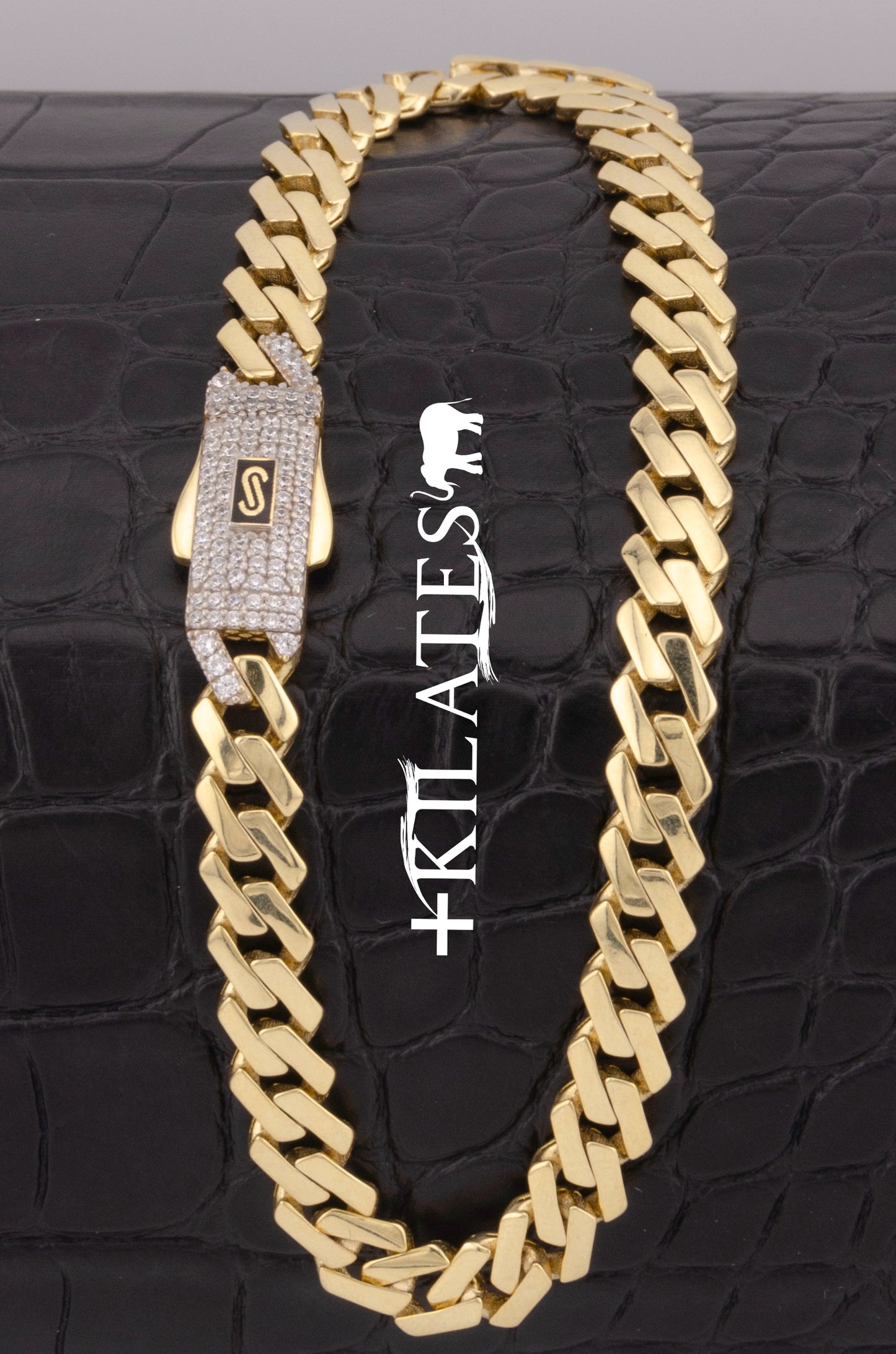 PULSERA MONACO PARA ADULTO DE 21CM. ORO 10K #775-3724