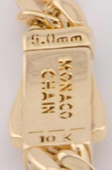 "PULSERA MONACO PARA ADULTO DE 17.6CM. ORO 10K #775-3726"