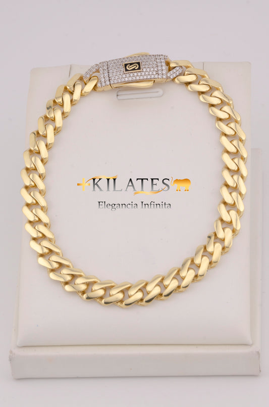 PULSERA MONACO PARA ADULTO DE 20.7CM. ORO 10K #775-3723