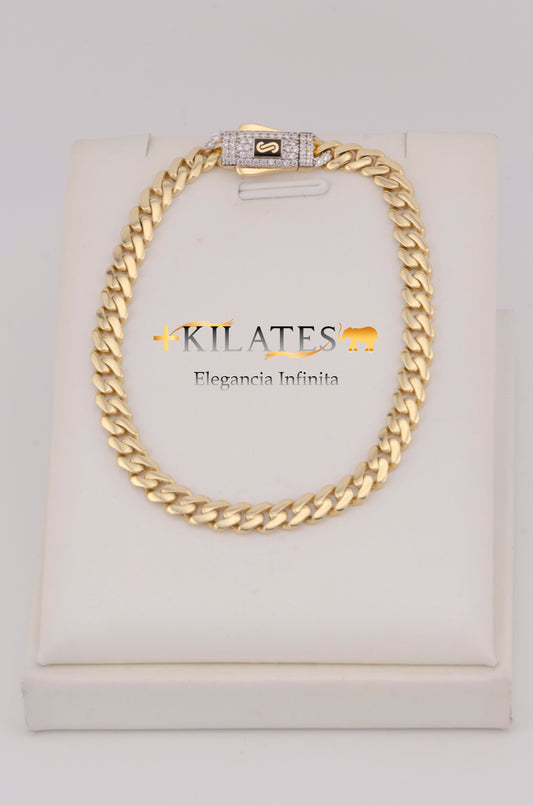 "PULSERA MONACO PARA ADULTO DE 17.6CM. ORO 10K #775-3726"