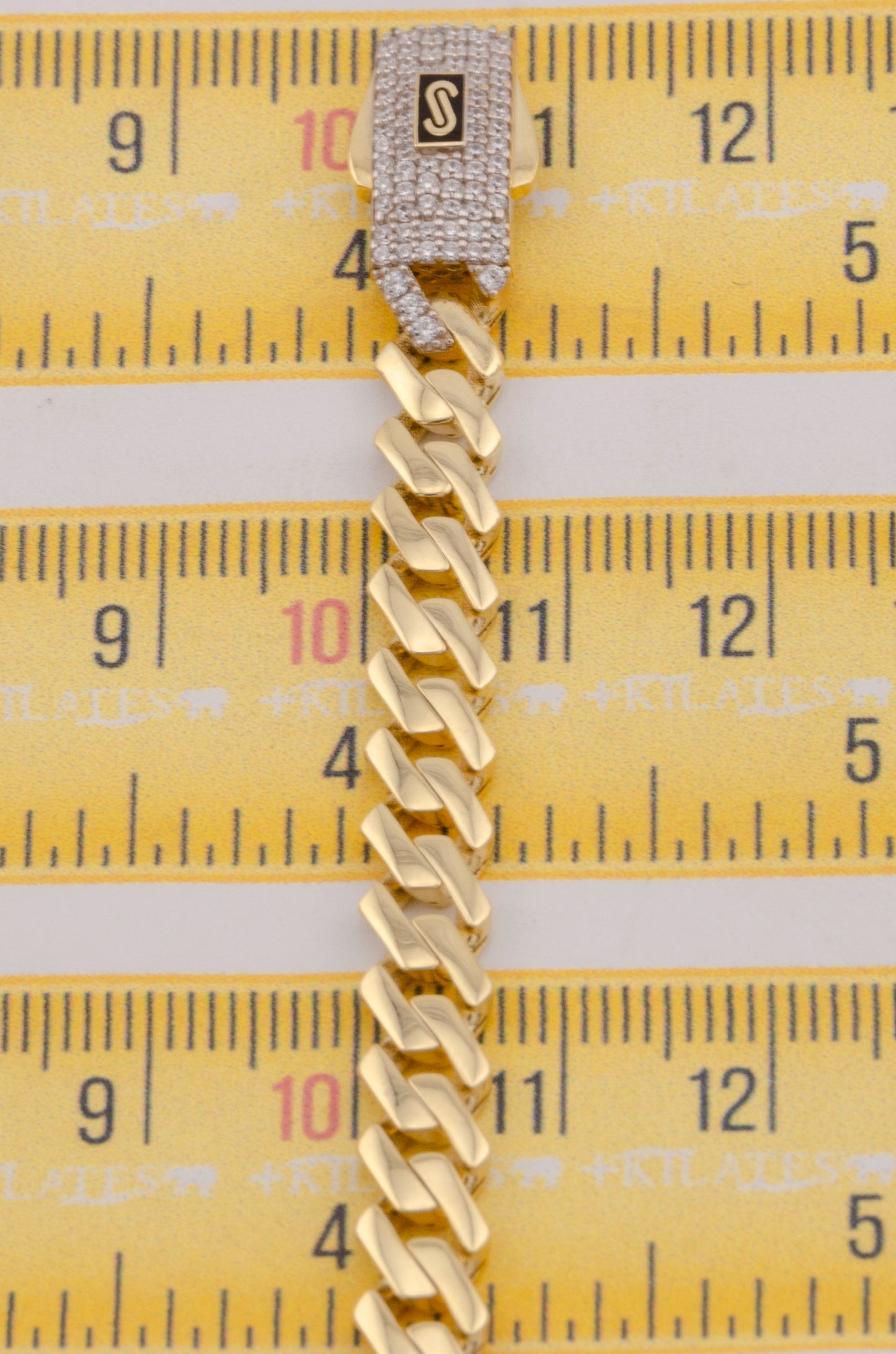 PULSERA MONACO PARA ADULTO DE 21CM. ORO 10K #775-3724