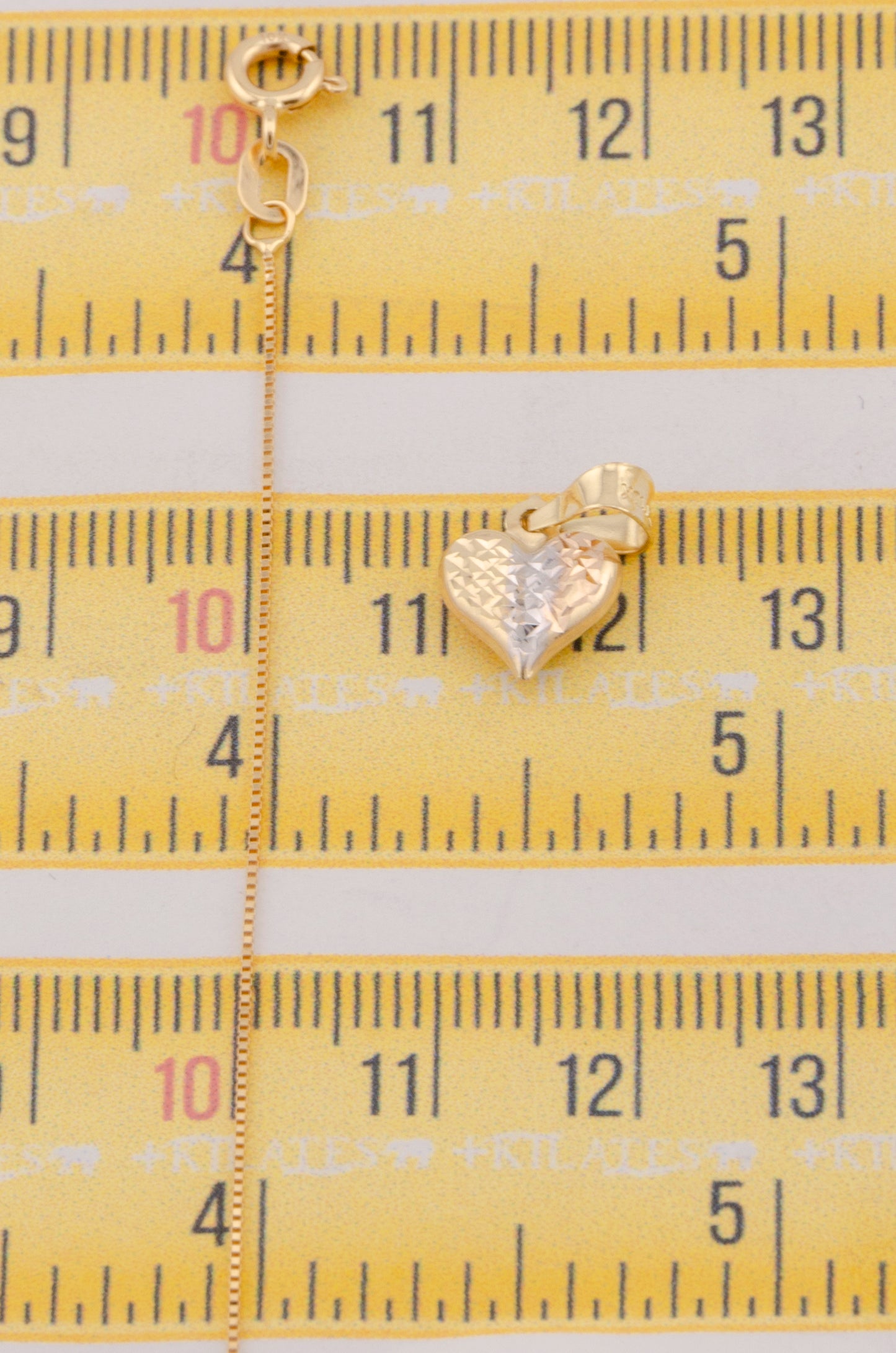 "CADENA PARA DAMA DE 50CM ESTILO FINITA CON DIJE DE CORAZON 3 TONOS PEQUEÑO. ORO 10K #775-3742"