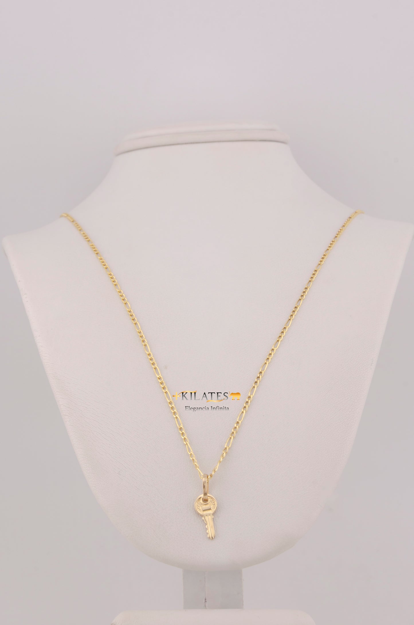 " CADENA PARA DAMA DE 50CM ESTILO 3+1 CON DIJE DIJE DE LLAVE. ORO 10K #775-3765"