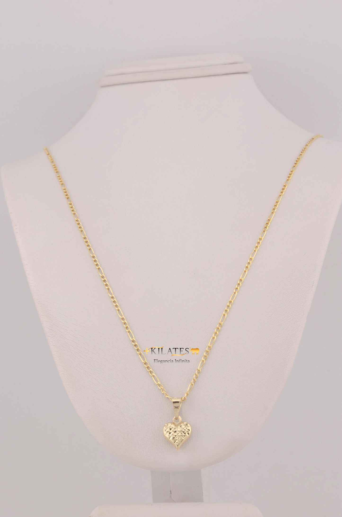 " CADENA PARA DAMA DE 50CM ESTILO 3+1 CON DIJE DE CORAZON DORADO PEQUEÑO. ORO 10K #775-3767"