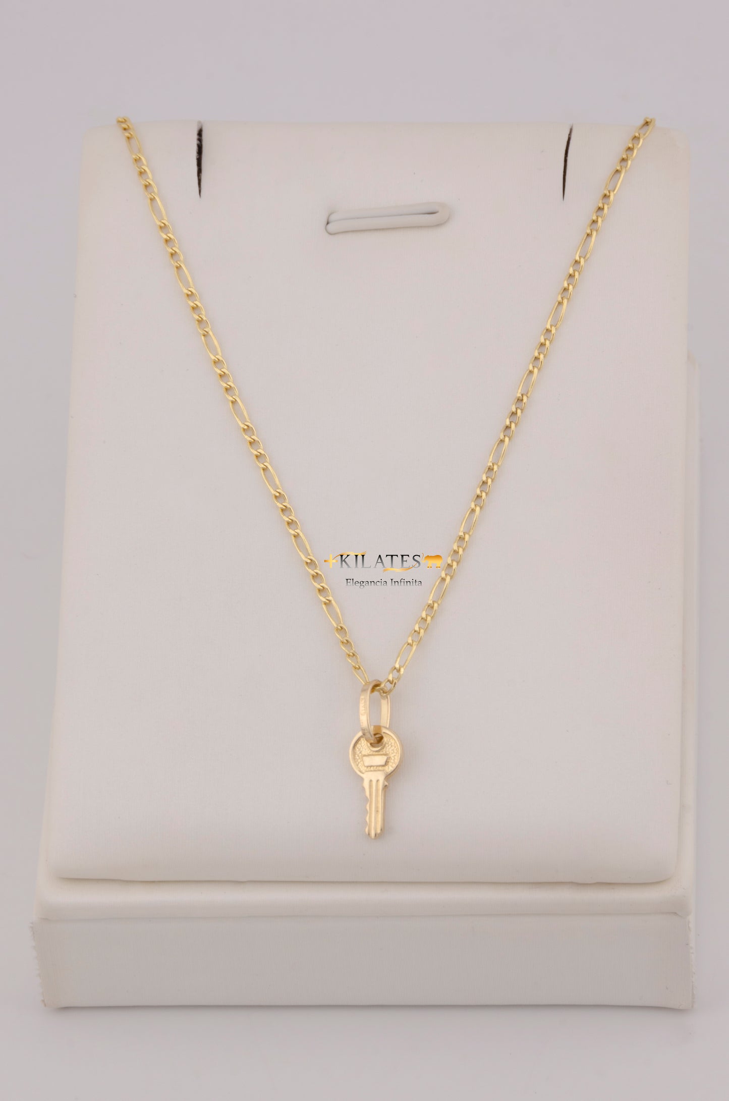 " CADENA PARA DAMA DE 50CM ESTILO 3+1 CON DIJE DIJE DE LLAVE. ORO 10K #775-3765"