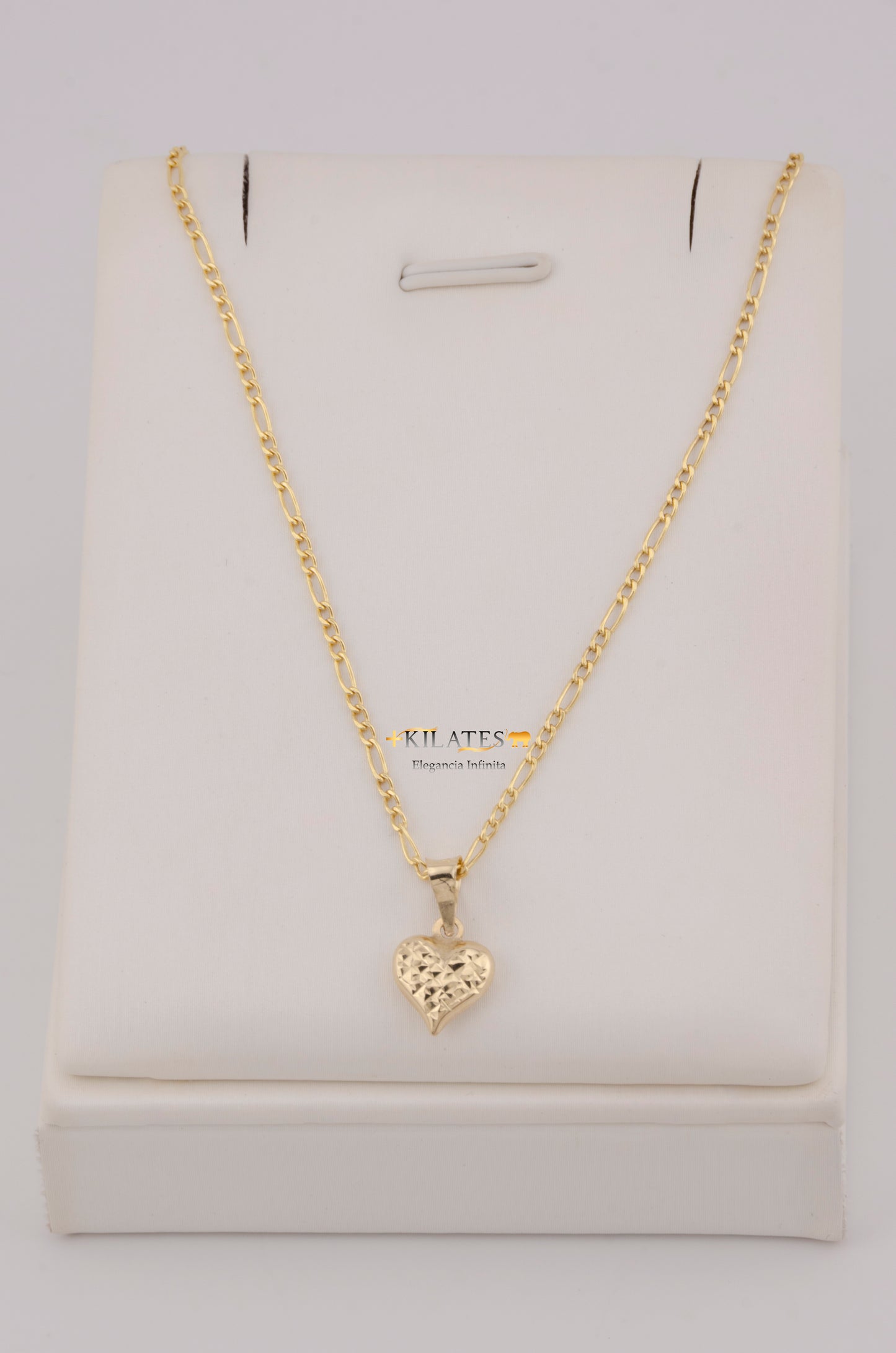 " CADENA PARA DAMA DE 50CM ESTILO 3+1 CON DIJE DE CORAZON DORADO PEQUEÑO. ORO 10K #775-3767"