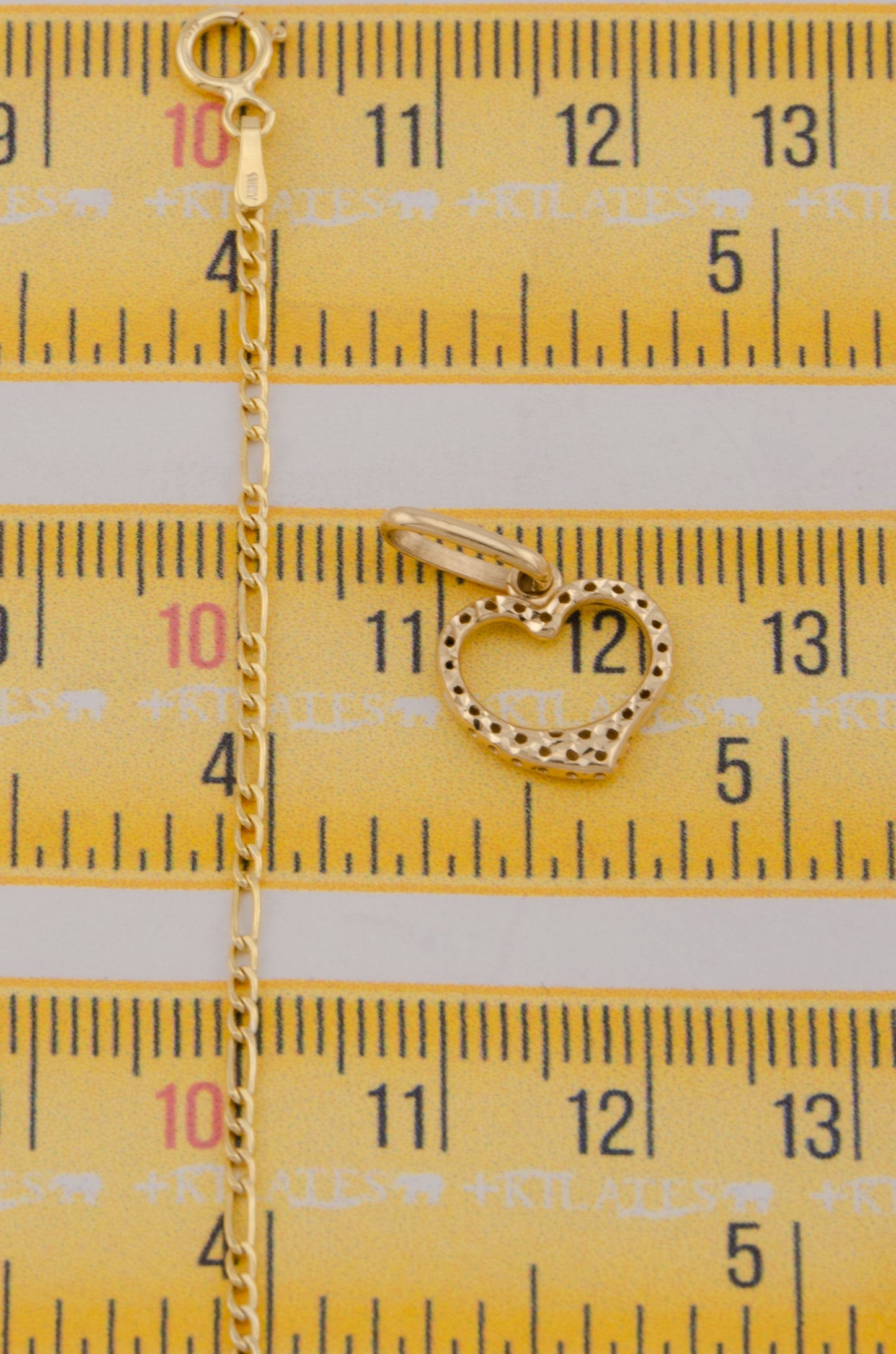 " CADENA PARA DAMA DE 50CM ESTILO 3+1 CON DIJE DIJE CORAZON DORADO. ORO 10K #775-3763"
