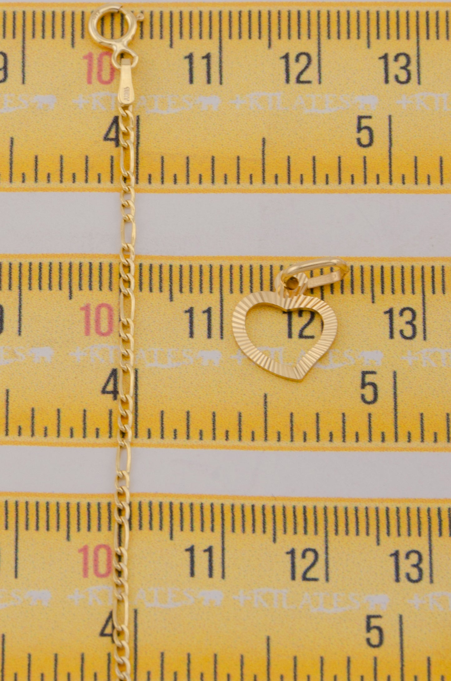 " CADENA PARA DAMA DE 50CM ESTILO 3+1 CON DIJE DIJE CORAZON DORADO. ORO 10K #775-3762"