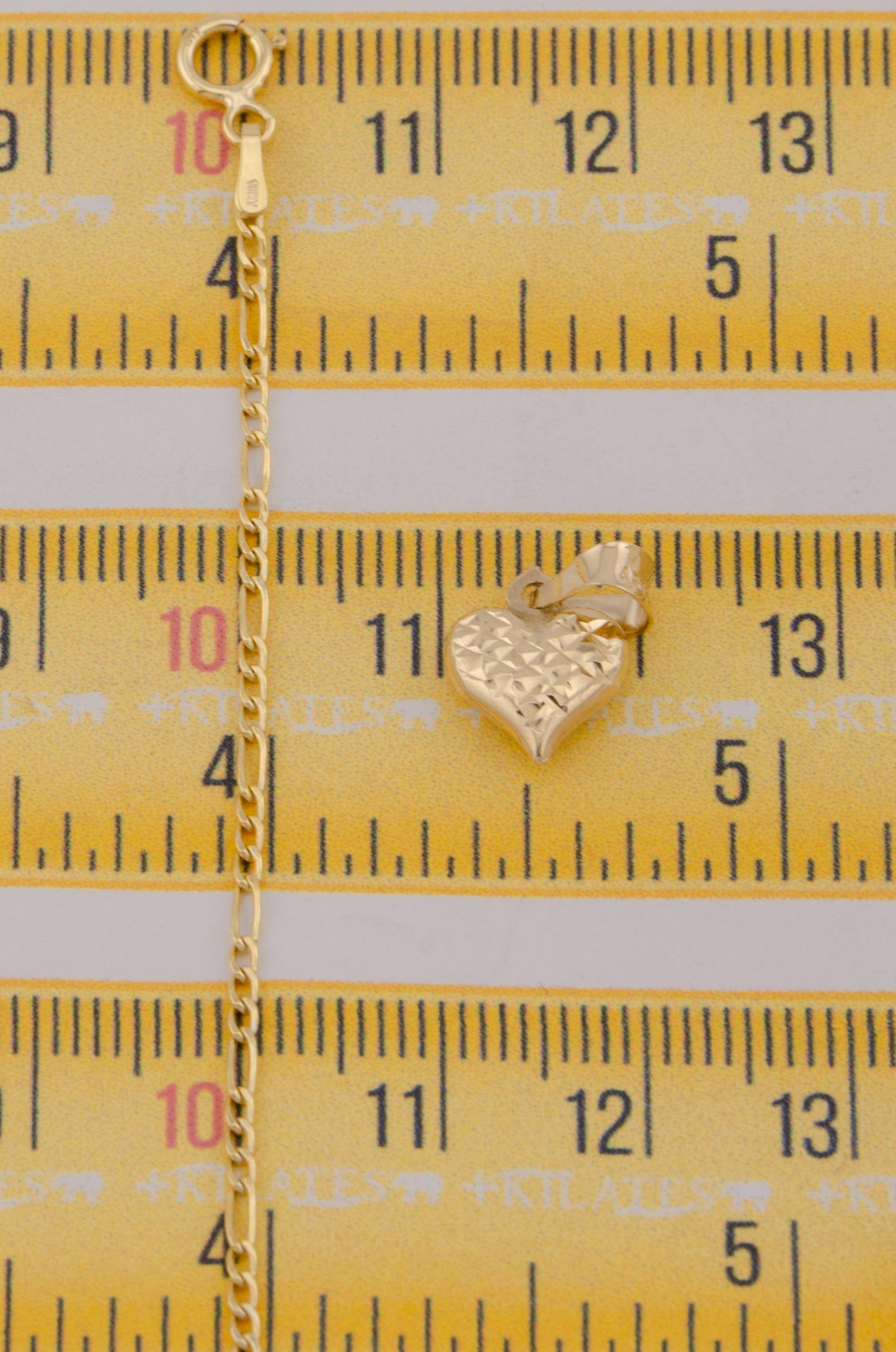 " CADENA PARA DAMA DE 50CM ESTILO 3+1 CON DIJE DE CORAZON DORADO PEQUEÑO. ORO 10K #775-3767"
