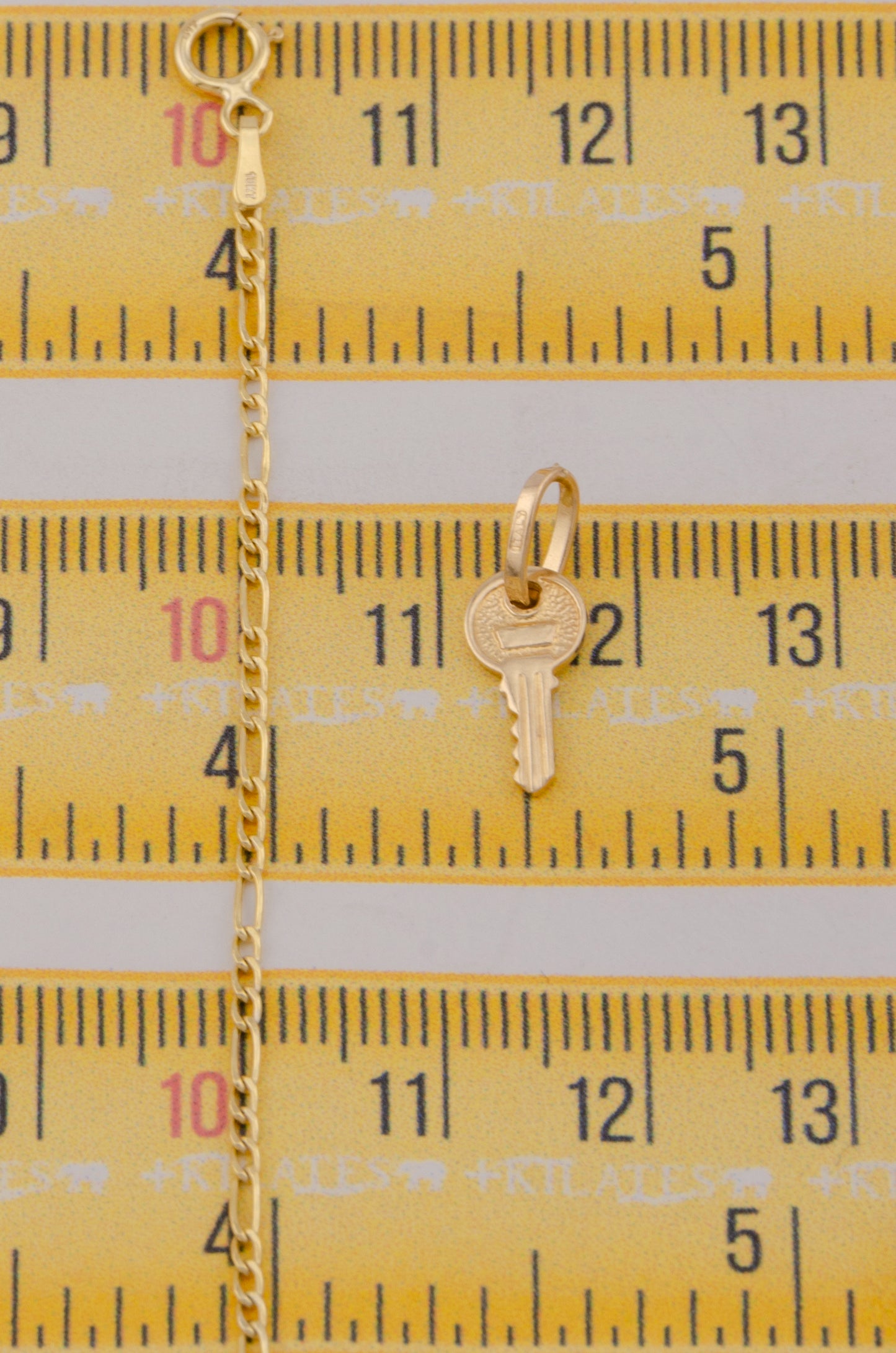 " CADENA PARA DAMA DE 50CM ESTILO 3+1 CON DIJE DIJE DE LLAVE. ORO 10K #775-3765"